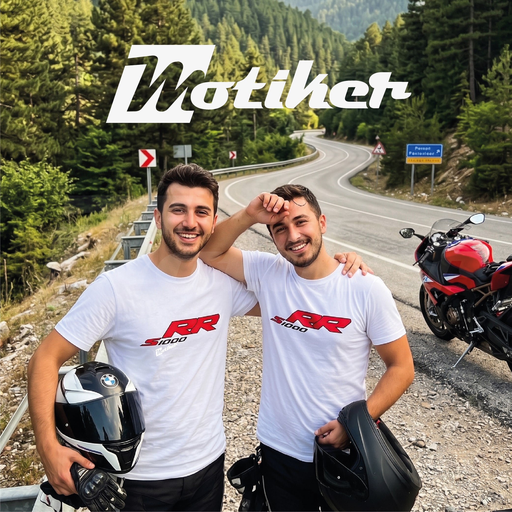 BMW S-1000RR Motorcu T-Shirt Modeli Beyaz