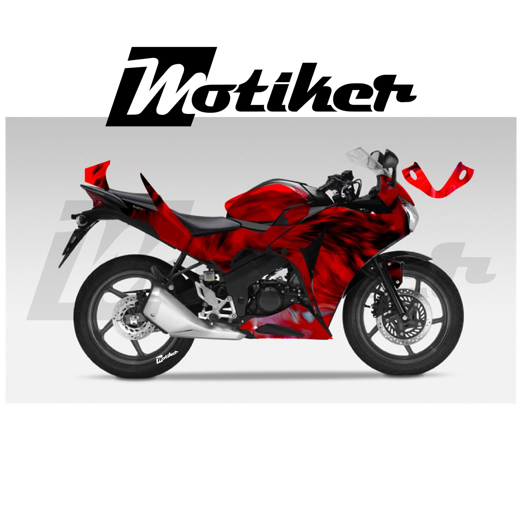 Honda CBR 125R Parçalı Kaplama Sticker Etiket Modeli Akışkan Doku Desen 7 (MTK9368)