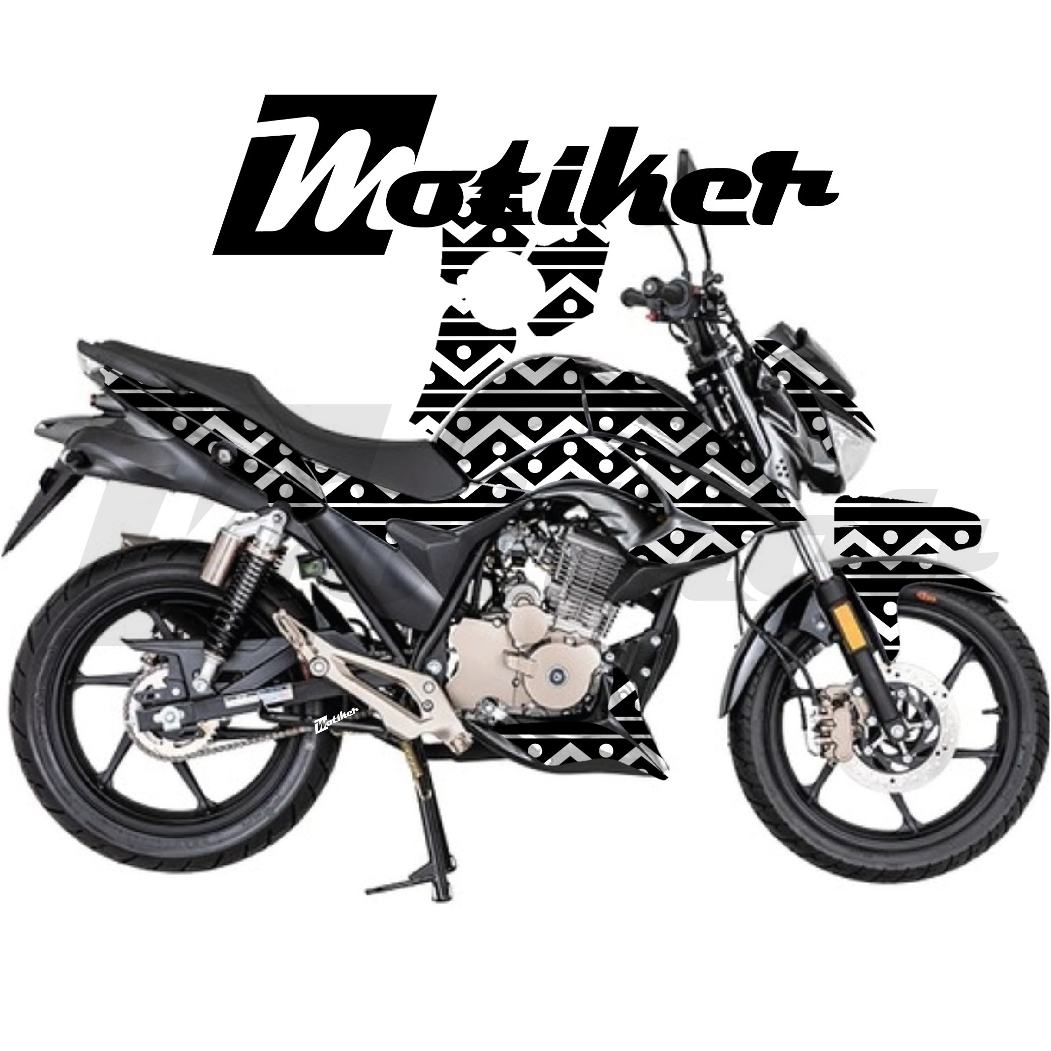 Mondial Drift L Parçalı Kaplama Sticker Etiket Modeli Zikzak Çizgiler Desen 20 (MTK9381)
