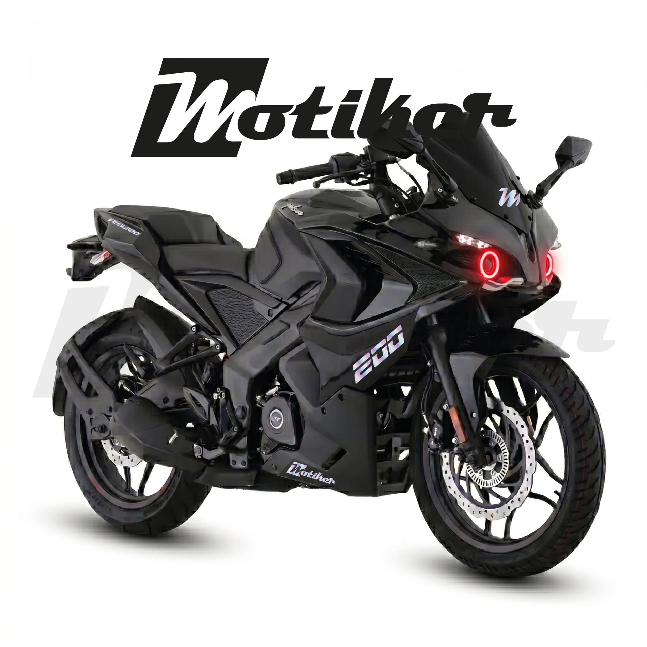 Bajaj RS200 Yan Grenaj 200 Yazısı Ve Kuyruk RS200 Hologram Sticker Etiket Modeli