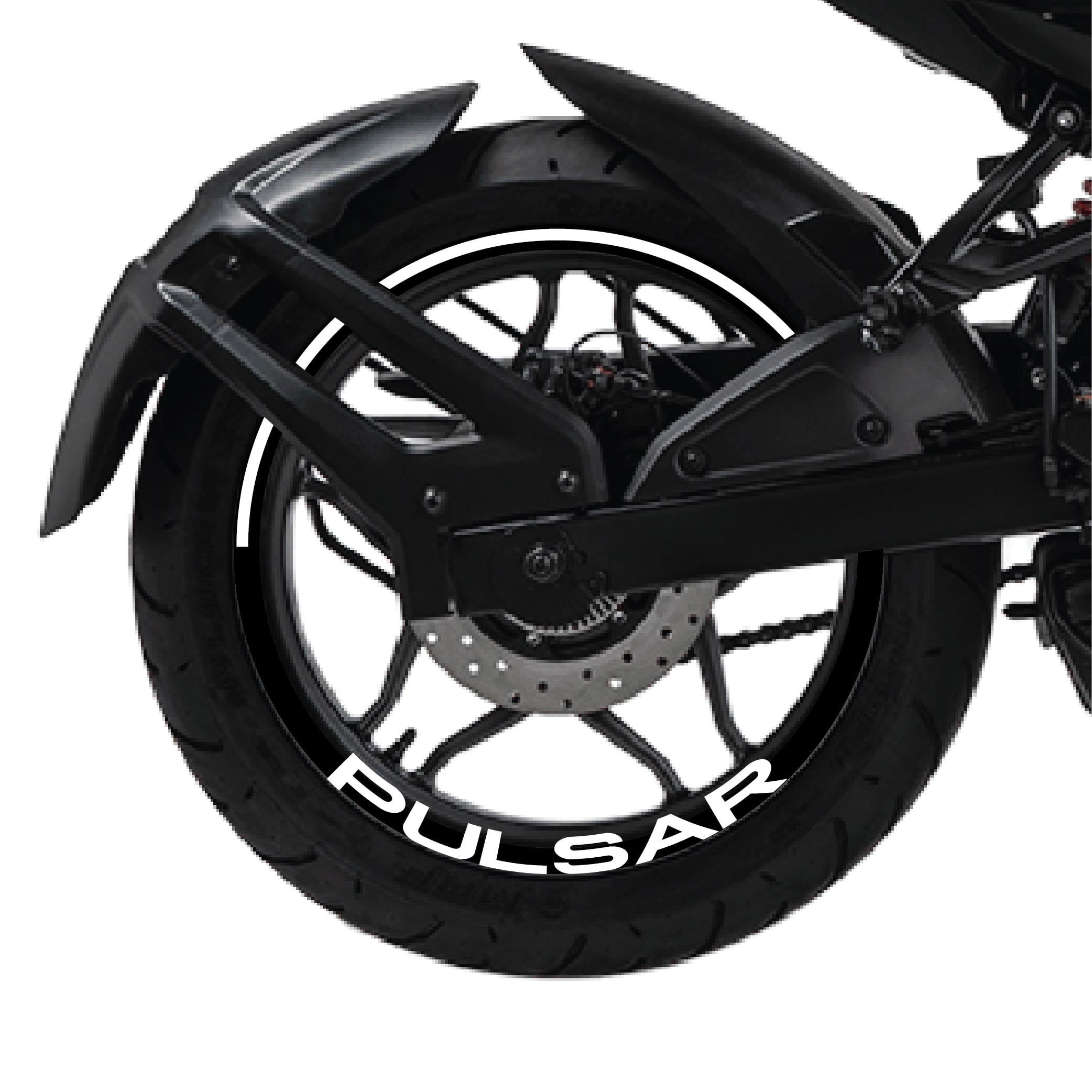 Bajaj Pulsar Yazılı Dış Çizgi İç Geniş Yazılı Motosiklet Jant Sticker Etiket Modeli 
