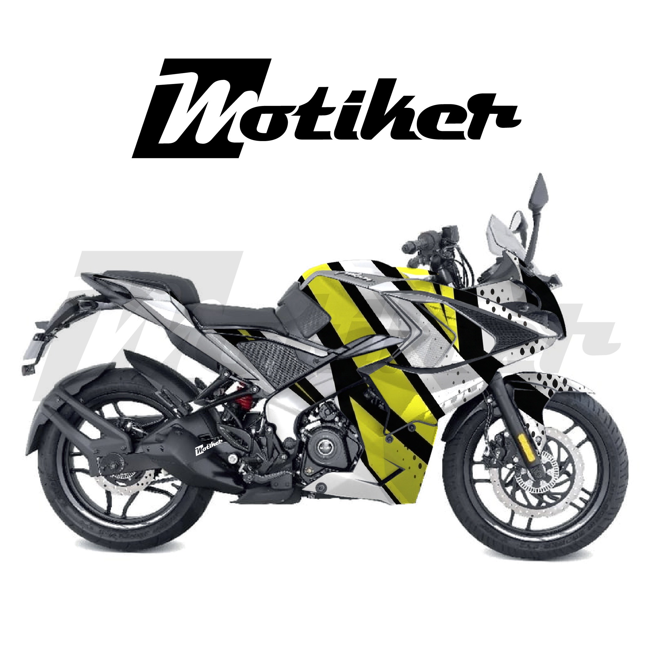 Bajaj RS200 Parçalı Kaplama Sticker Etiket Modeli Spor Çizgiler Desen 4 (MTK9365)