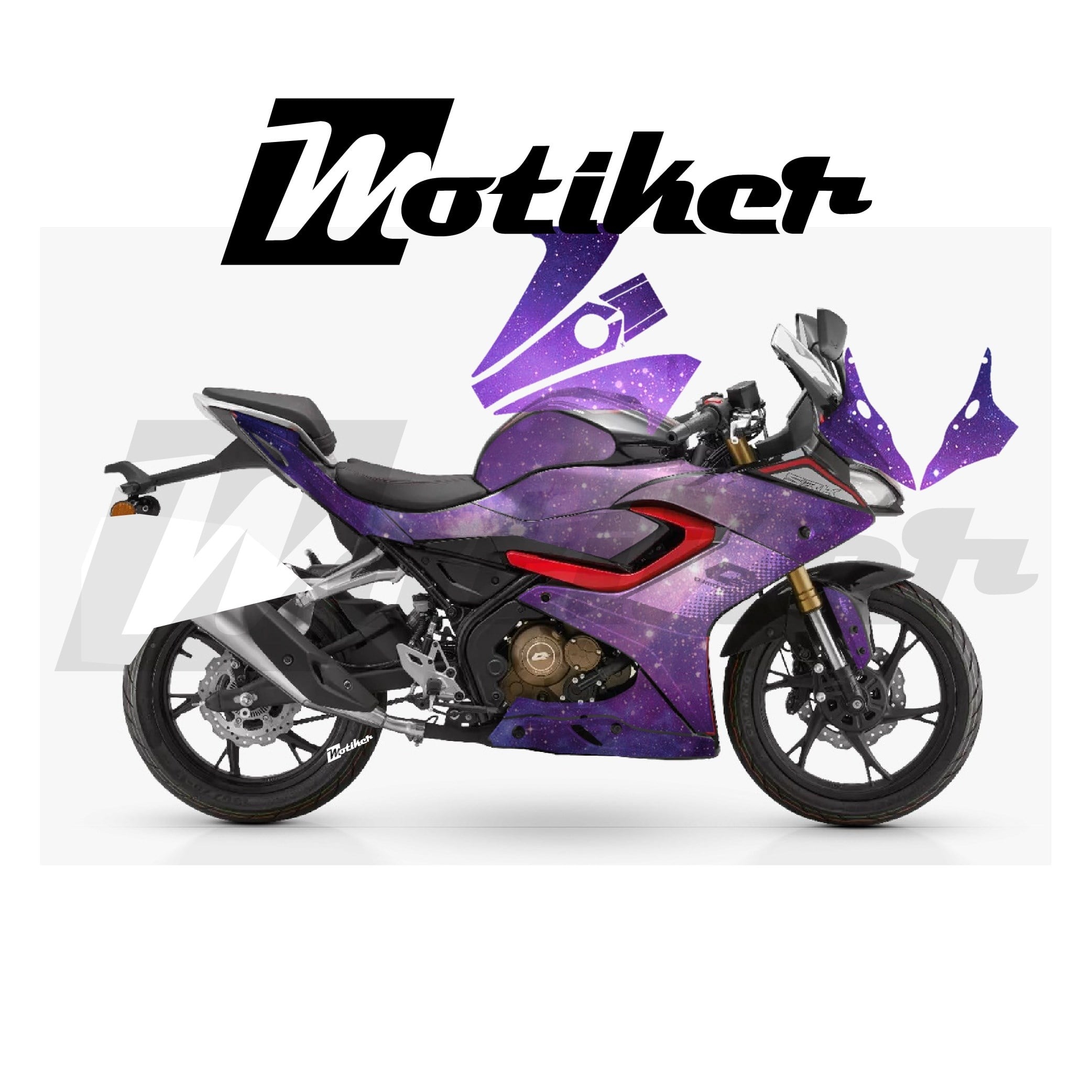 RKS SRK 125R Parçalı Kaplama Sticker Etiket Modeli Galaksi Desen 3 (MTK9364)