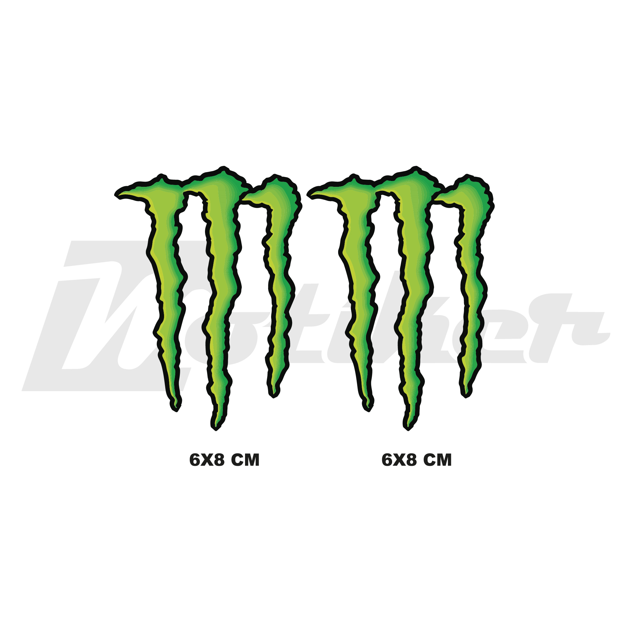 Monster Logo 6x8 CM Tasarım Üretim Evrensel  Sticker Etiket Modeli