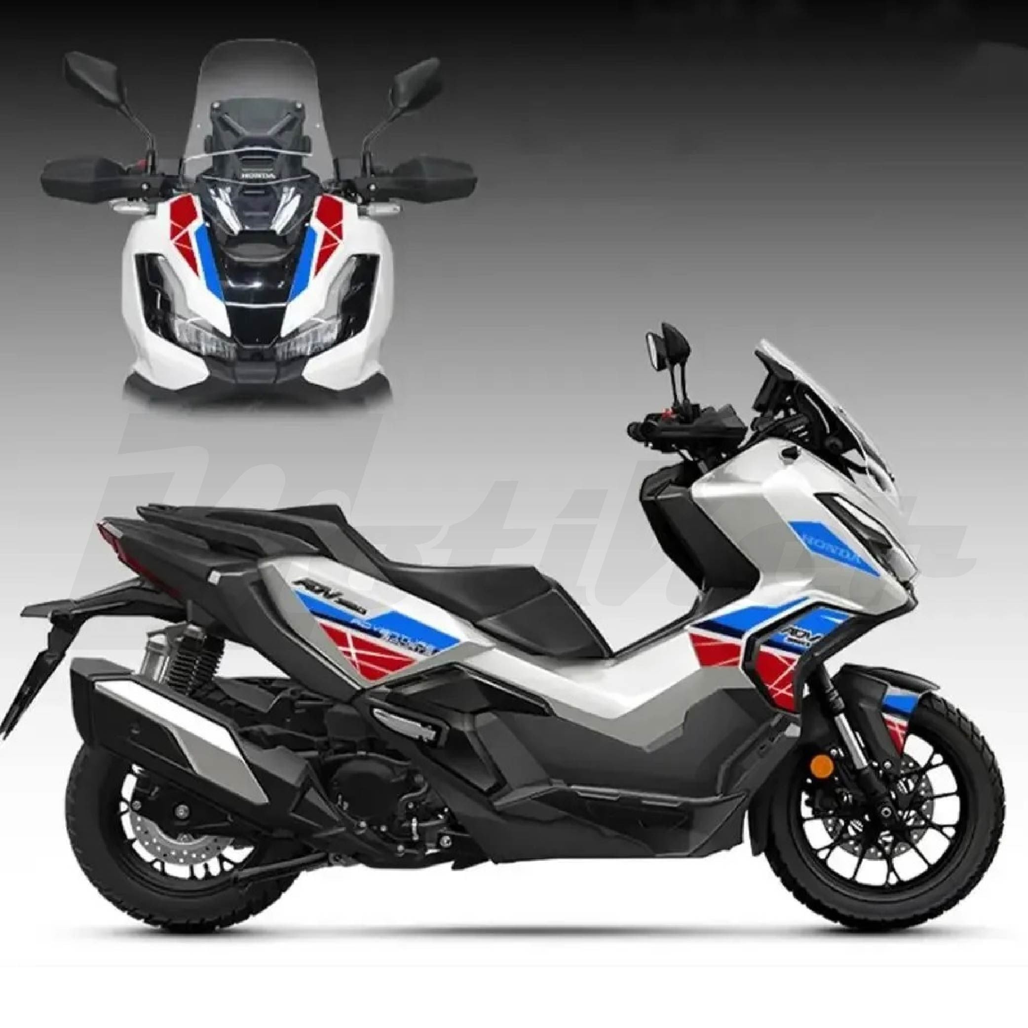 Honda X-ADV 350 Kırmızı Mavi Tasarımlı  Sticker Etiket Modeli