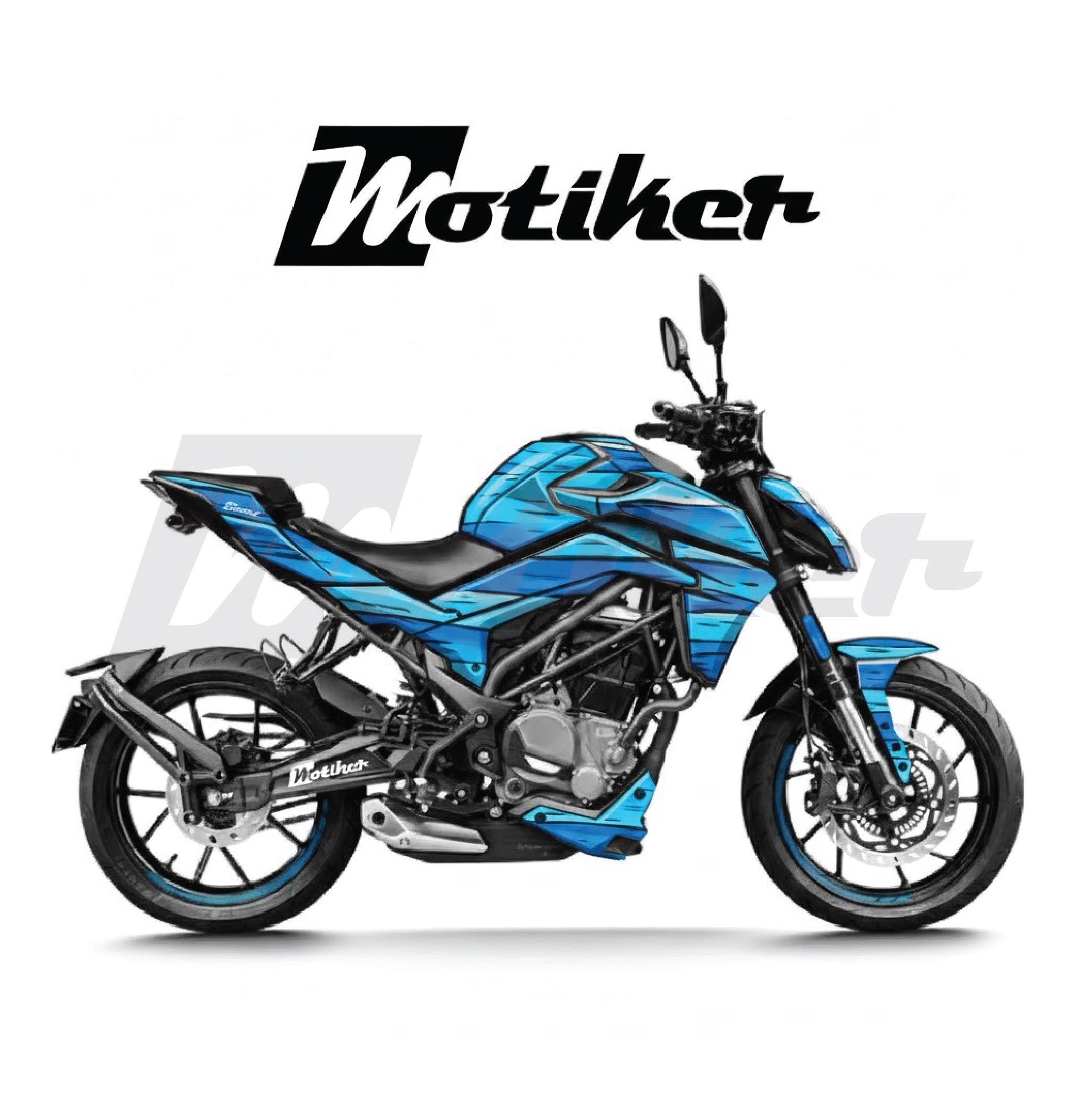 CFMOTO 250NK Airbrush Mavi Carton Tasarım Sticker Etiket Modeli