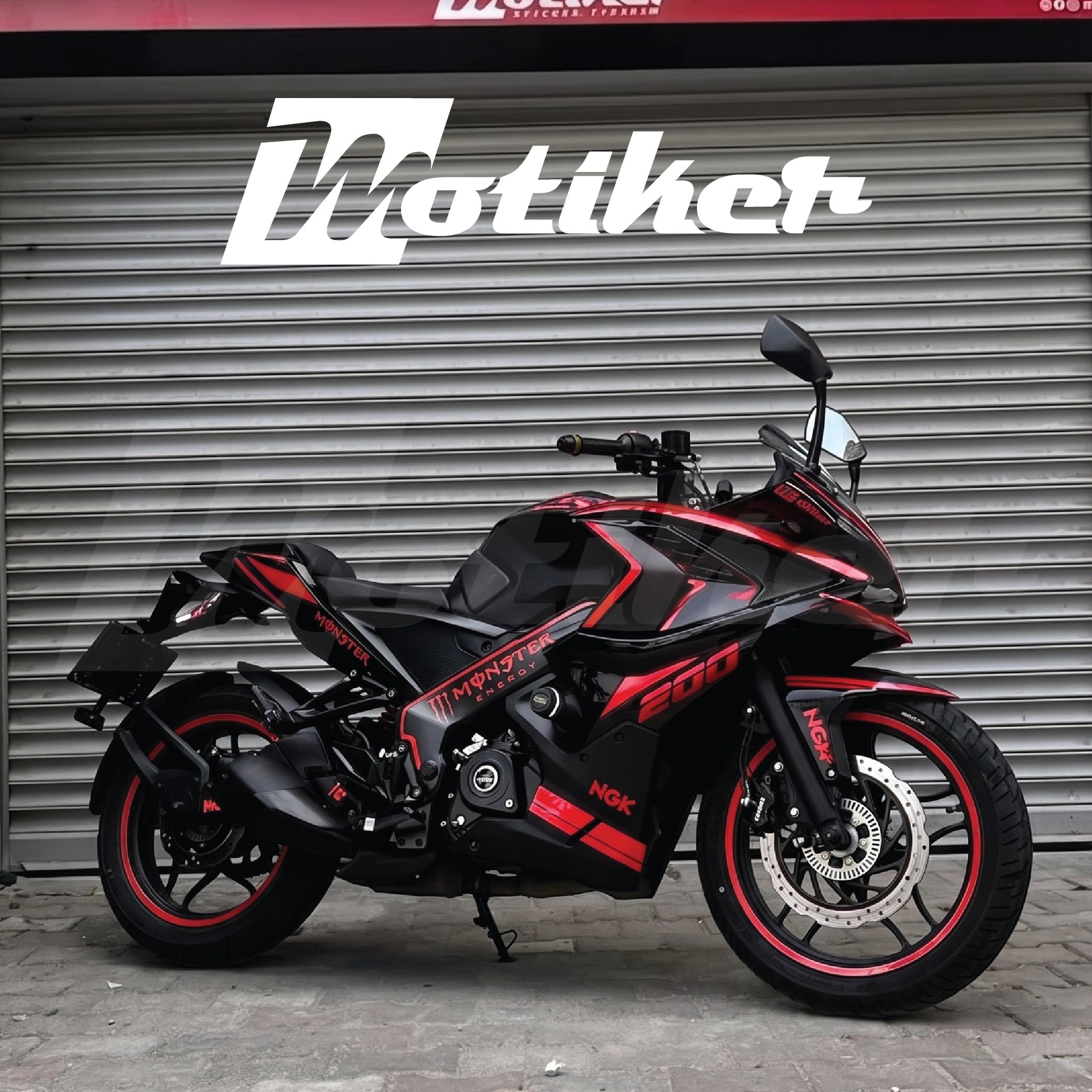 Bajaj Rs200 Neon Sarı Yeşil Motosiklet Sticker Etiket Full Takım Modeli