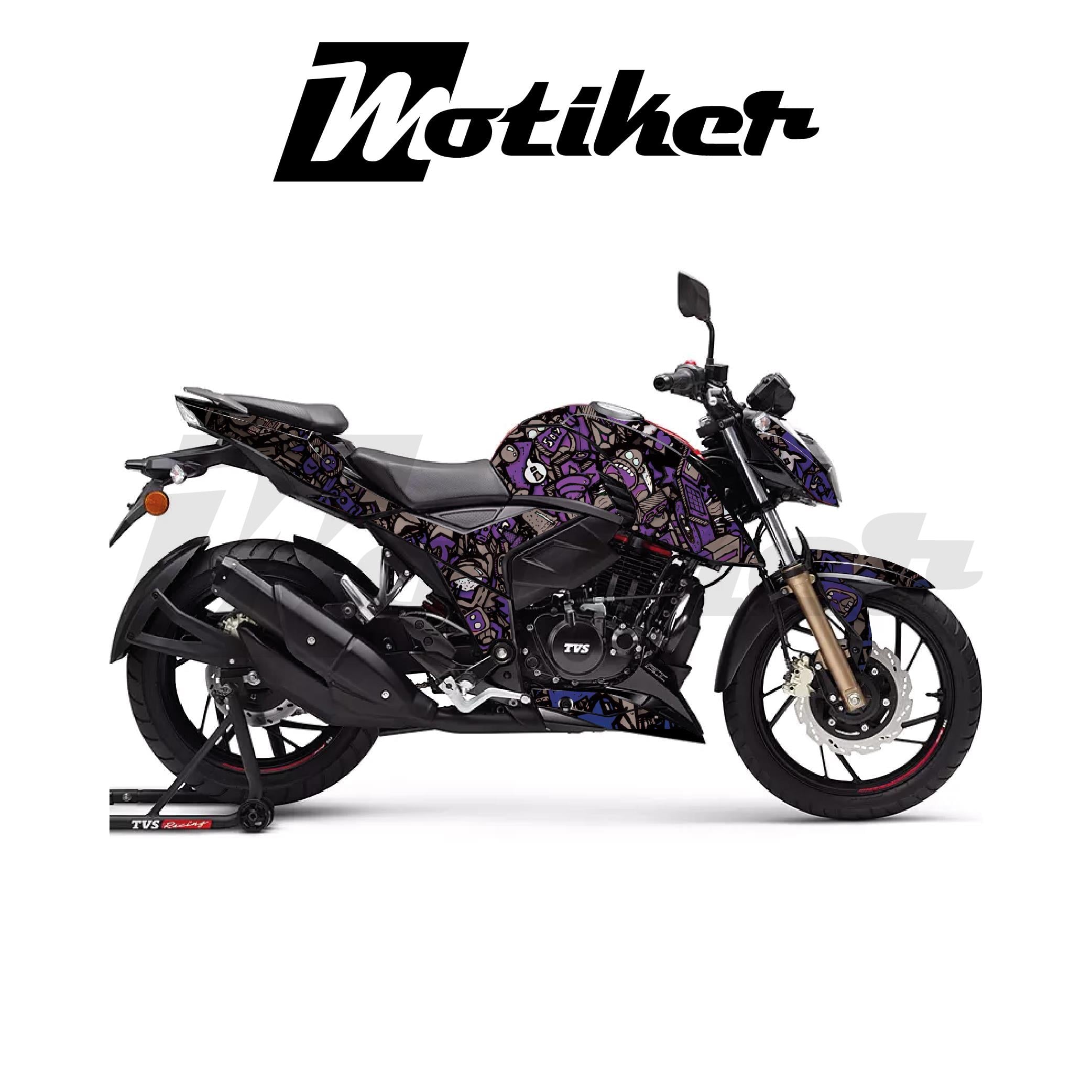 TVSAPACHE RTR 200 Kaplama Sticker Etiket Modeli Motif Desen Mor Gri