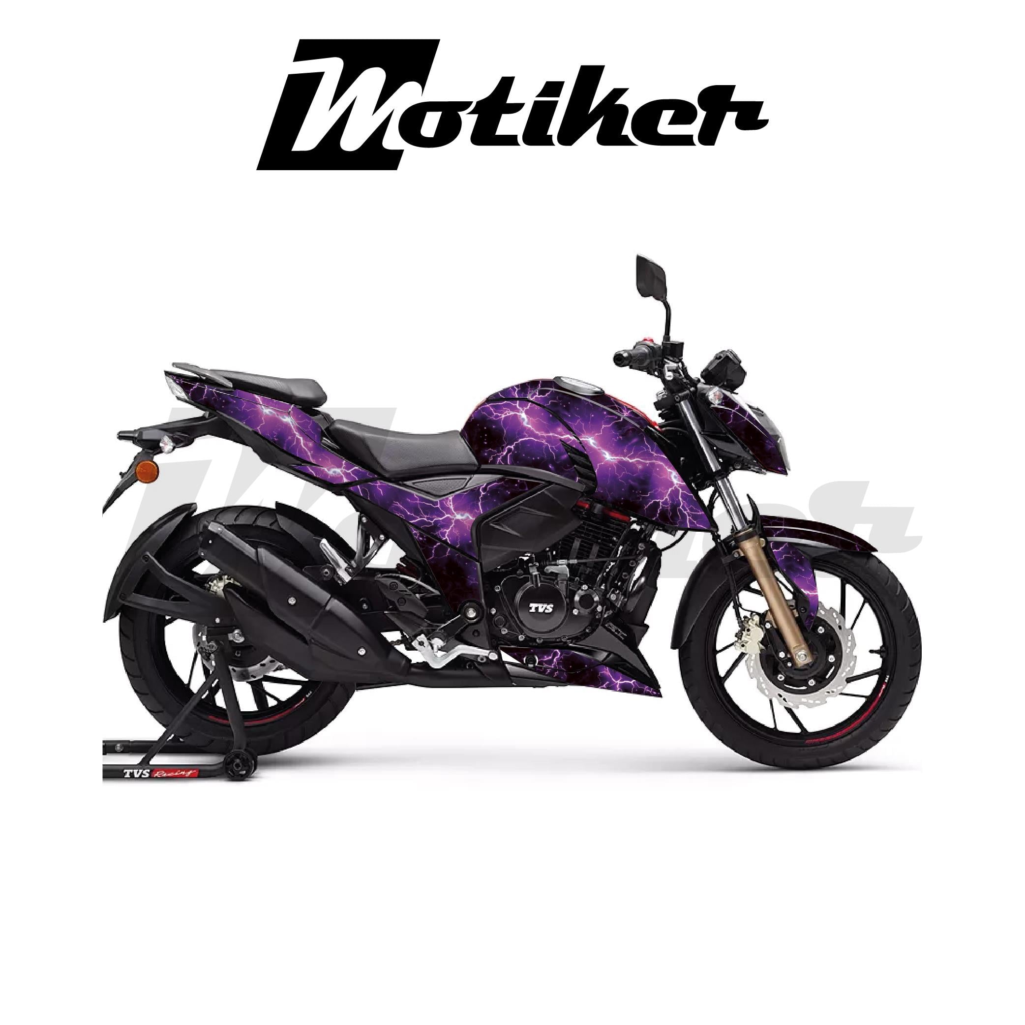 TVSAPACHE RTR 200 Kaplama Sticker Etiket Modeli Lightning Desen Mor