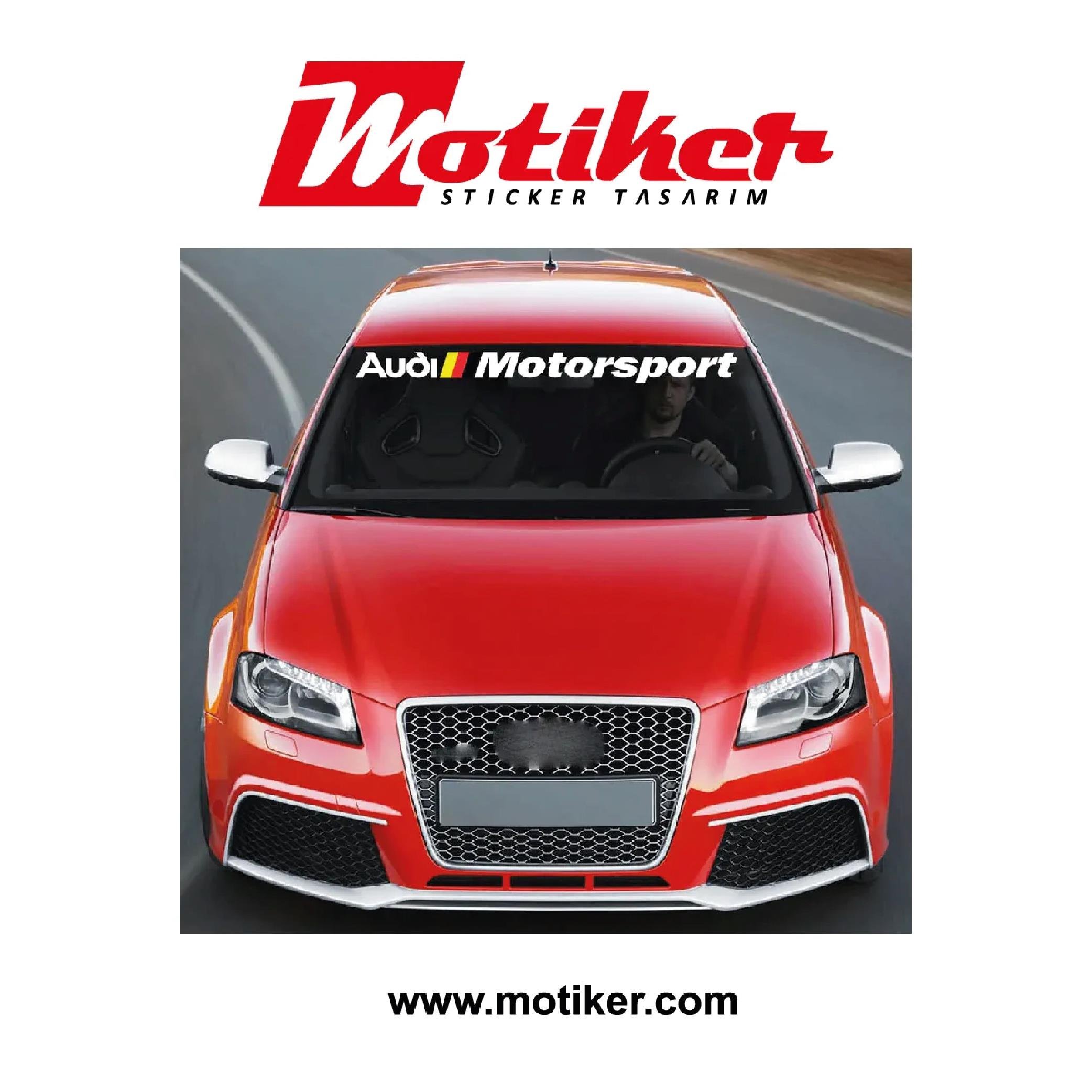 AudiAudi Motosport Alman Bayrağı Ön Cam Sticker Etiket Modeli Motiker 