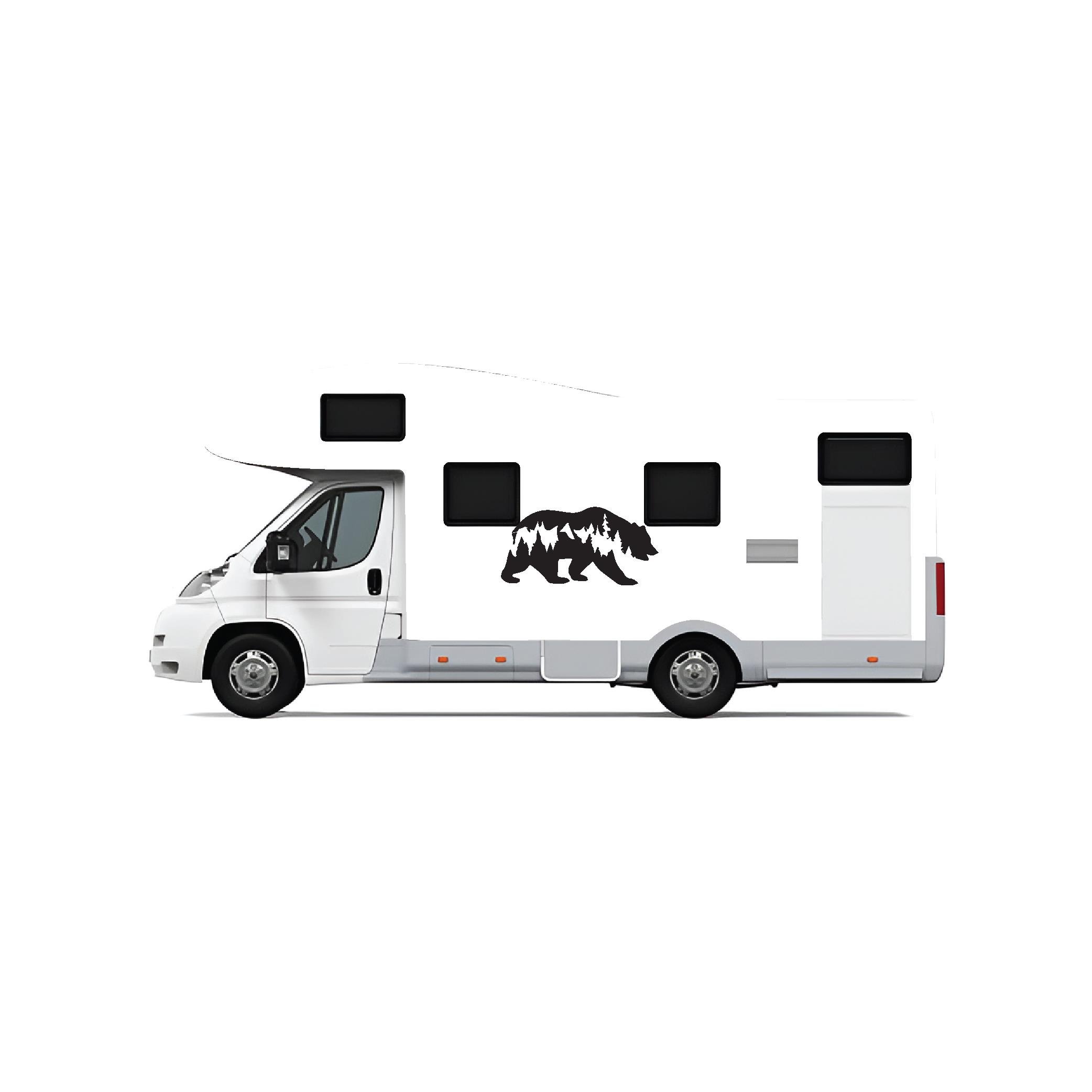 KaravanAyı ve Dağ Karavan Off Road Sticker Etiket