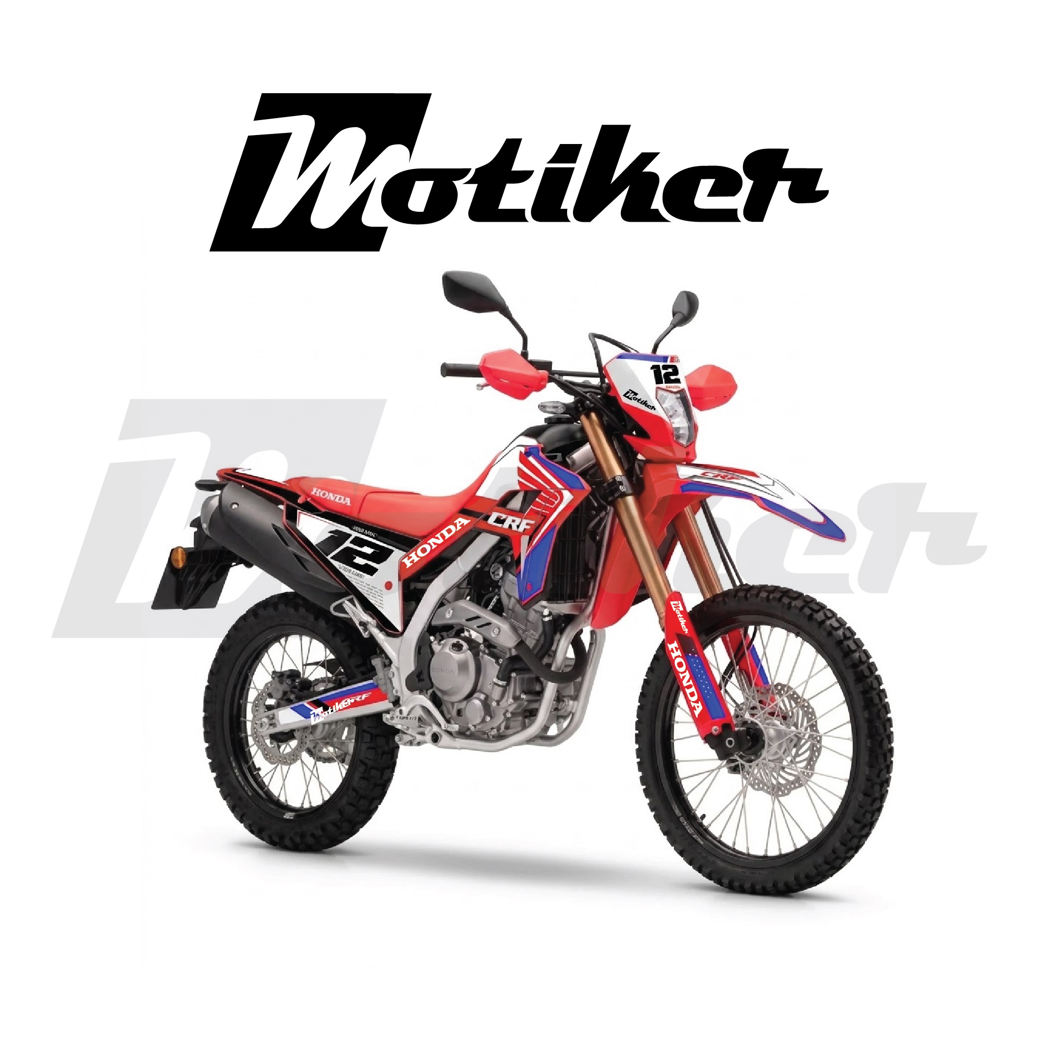 Honda CRF250L 2021 - 2026 Büyük Honda Kanat Yazılı Kaplama Etiket Modeli