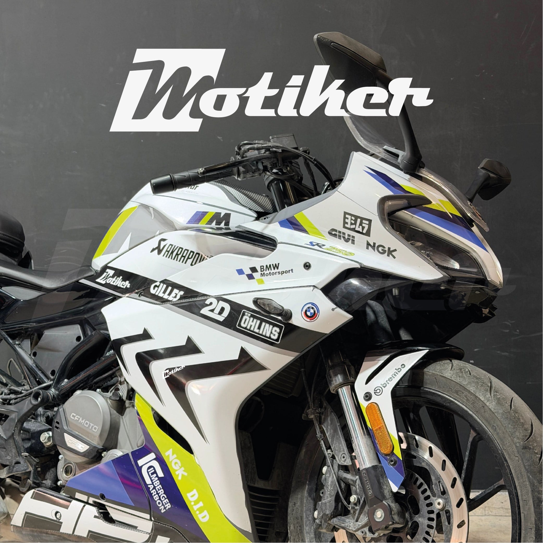 CFMOTO 250SR BMW HP4 MODEL PARCALI MOTOSIKLET KAPLAMA STICKER ETIKET MODELI RENK 2