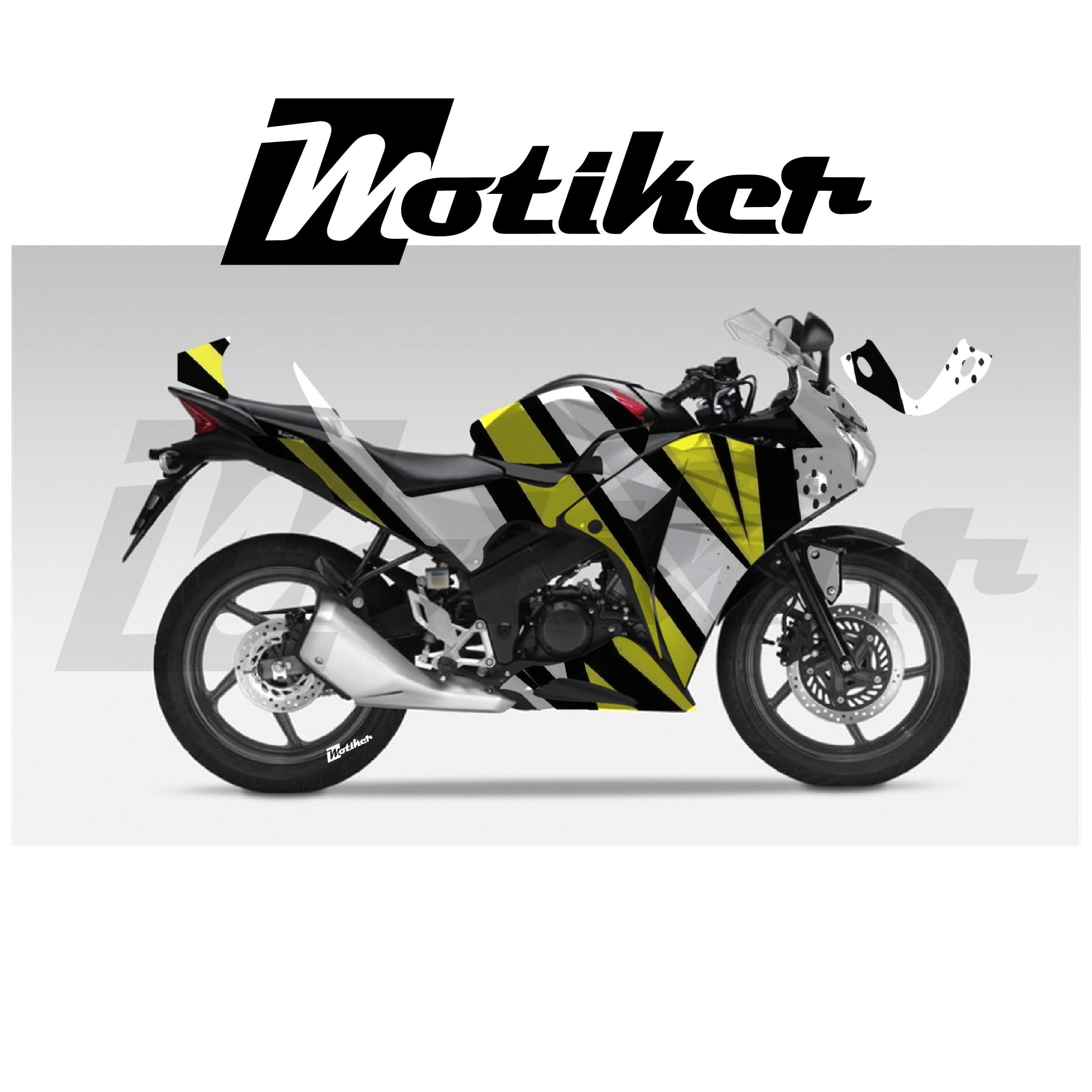 Honda CBR 125R Parçalı Kaplama Sticker Etiket Modeli Spor Çizgiler Desen 4 (MTK9365)