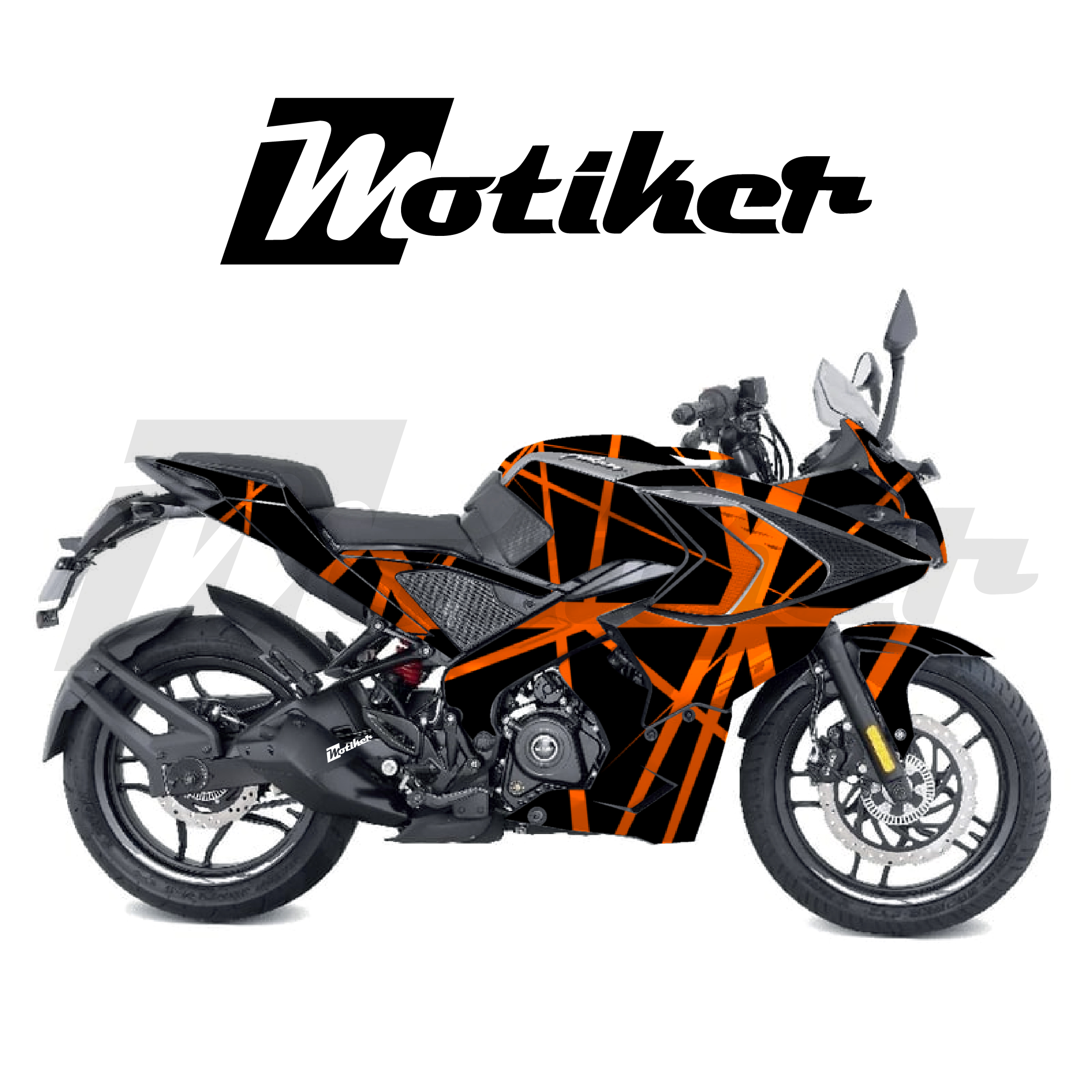Bajaj RS200 Parçalı Kaplama Sticker Etiket Modeli Geometrik Ağ Desen 1 (MTK9362)