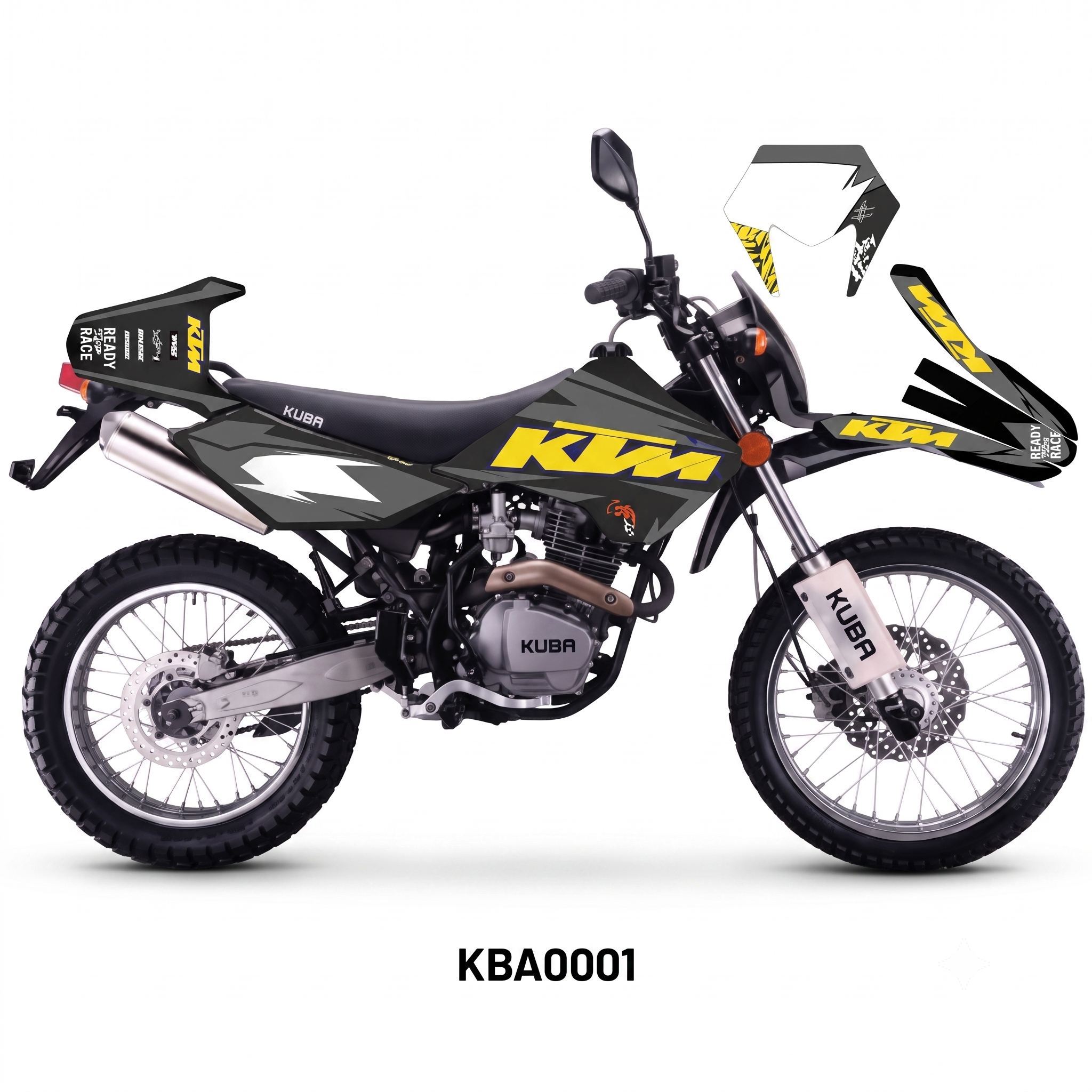 Kuba Black Cat KTM Tasarım Motosiklet Sticker Etiket Kaplama Modeli