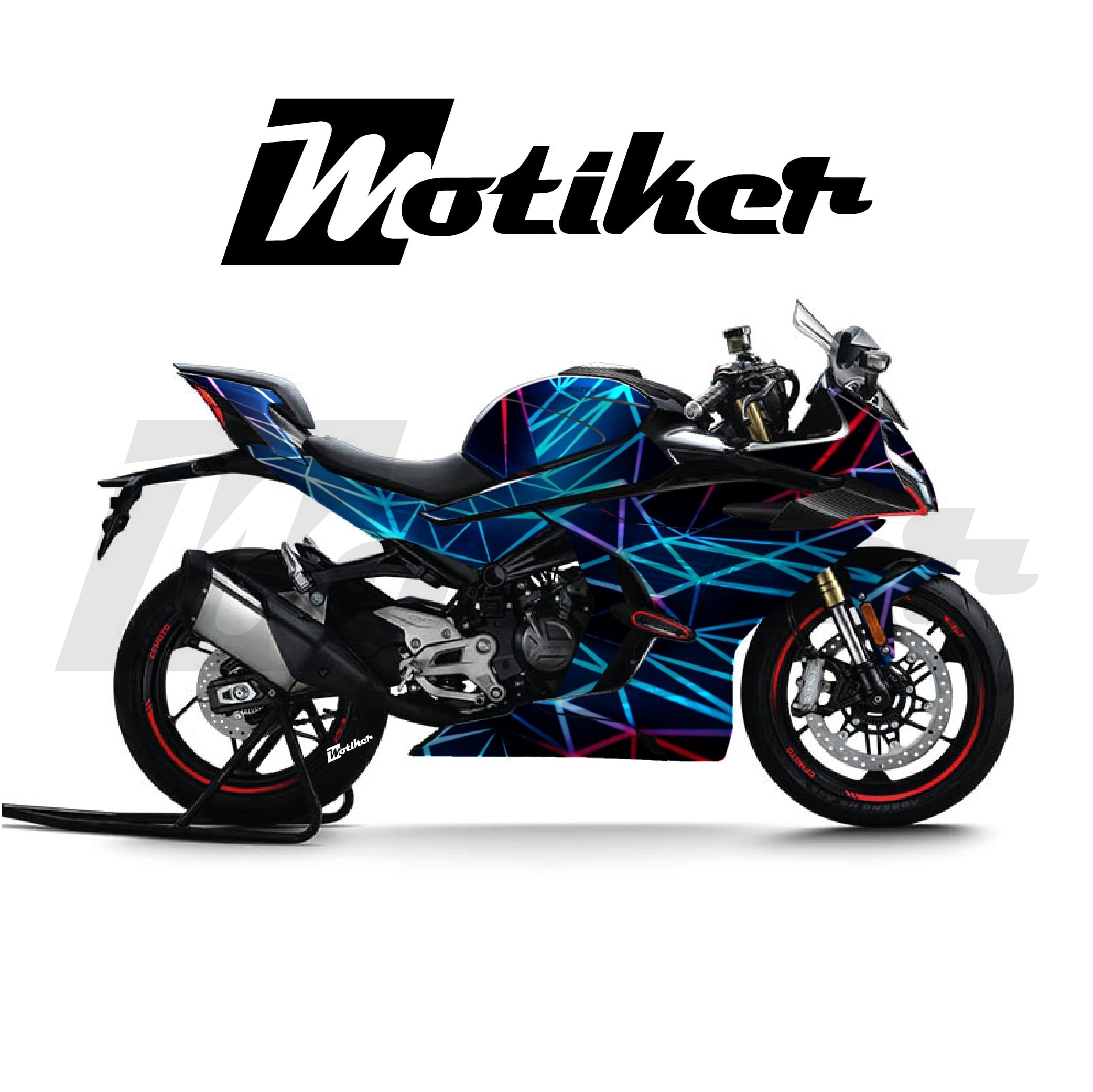 CF MOTO 450SR Parçalı Kaplama Sticker Etiket Modeli Prizma Desen 18 (MTK9379)