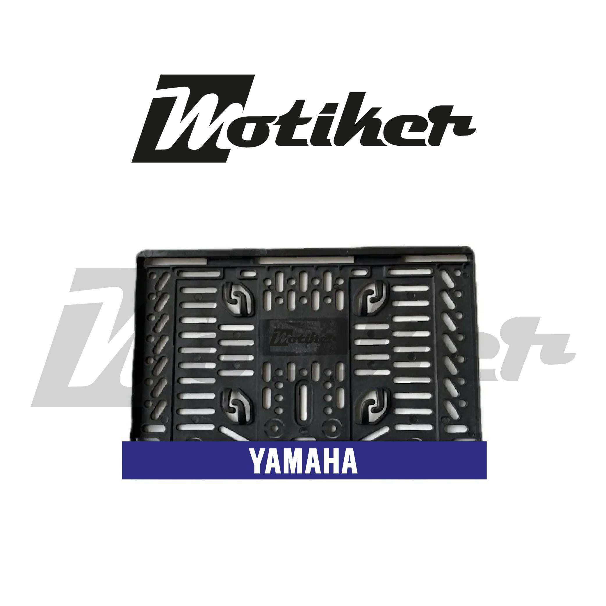 Pleksi Plakalık Lacivert Üstüne Beyaz Yamaha Yazılı Tasarımlı Motosiklet Plakalık Modeli