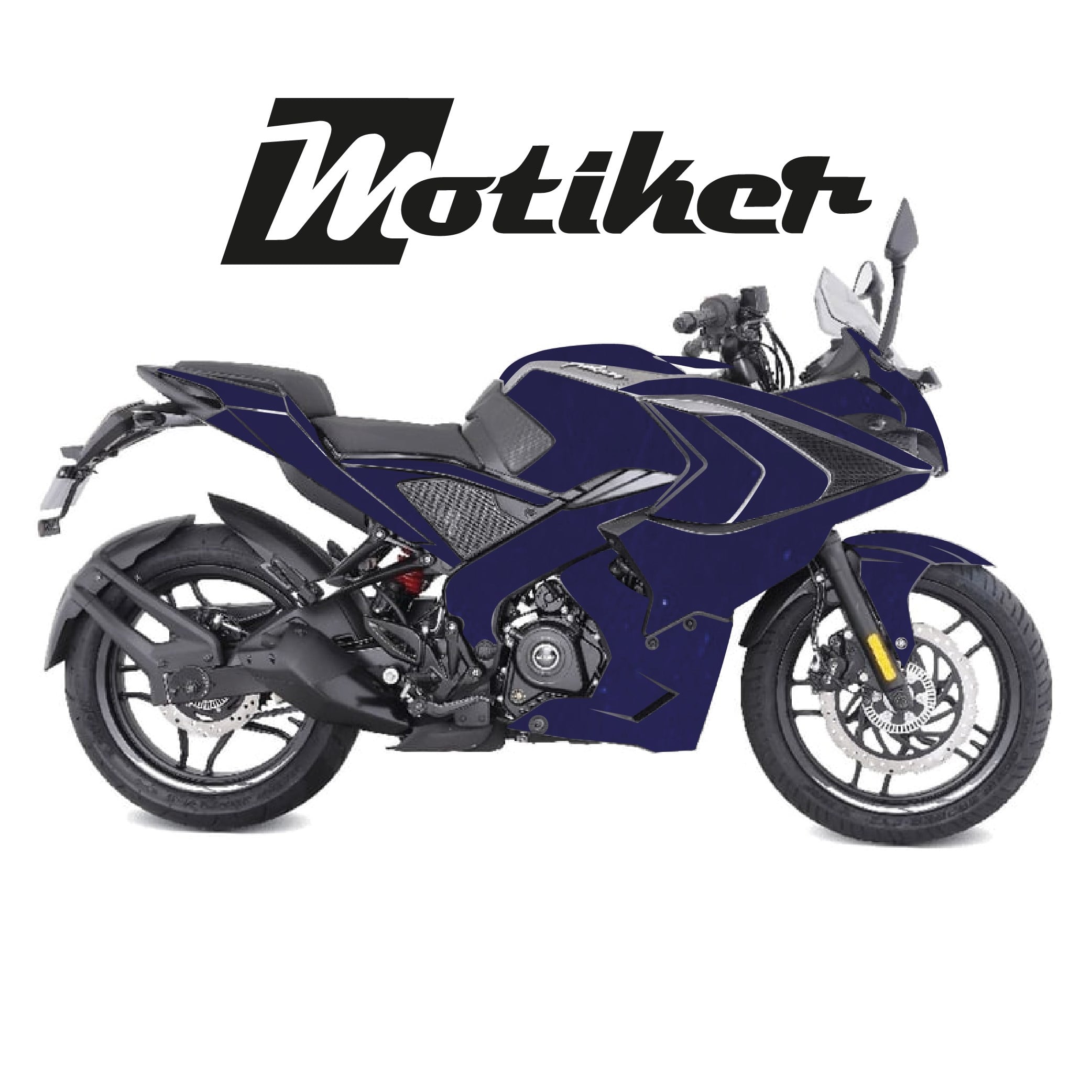 Bajaj Pulsar RS200 Lacivert Parçalı Kaplama Tasarımı Sticker Etiket Modeli