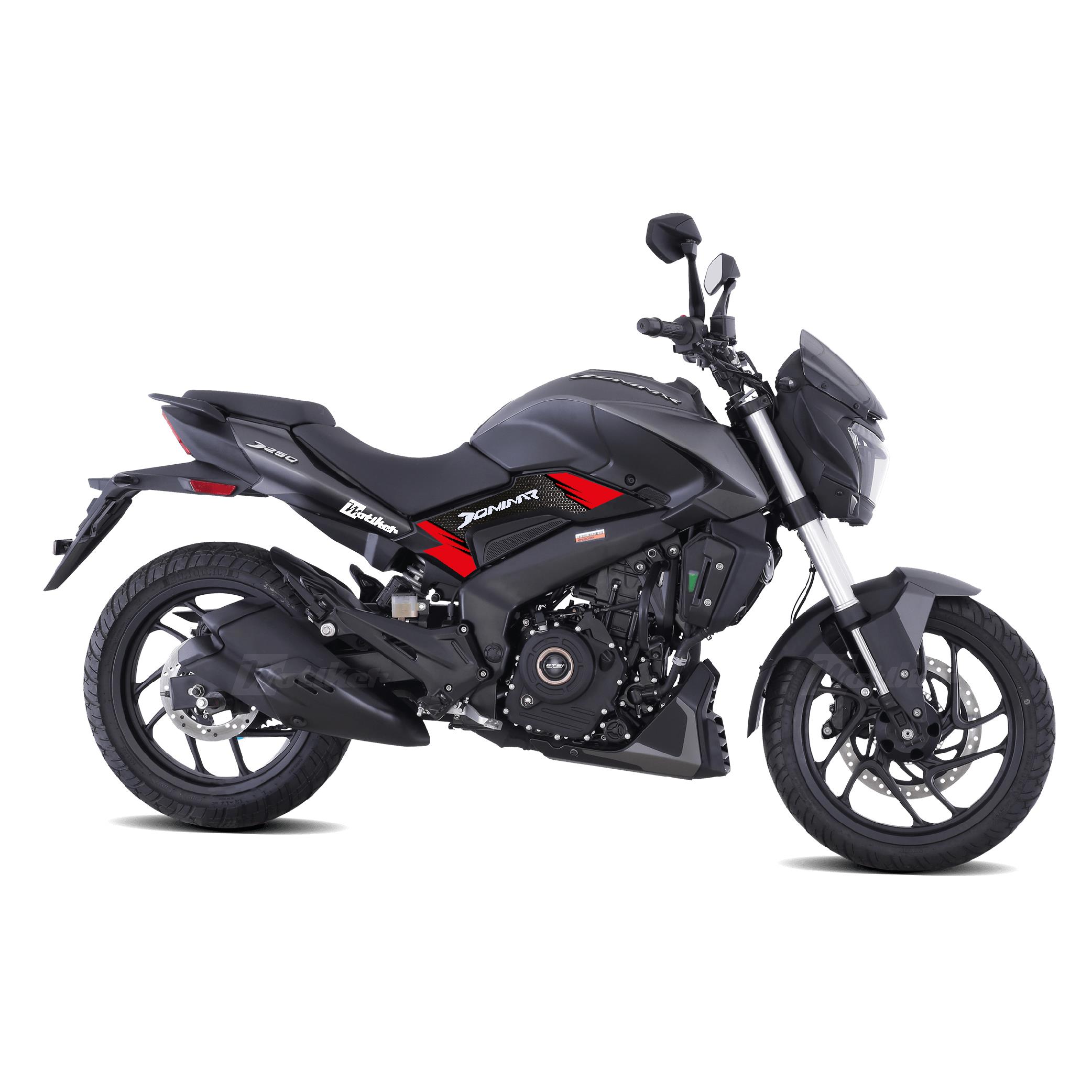 Bajaj Dominar 250 - 400 Orta Şase Üstü Plastik Motosiklet Kaplama Sticker Etiket Modeli - Kırmızı