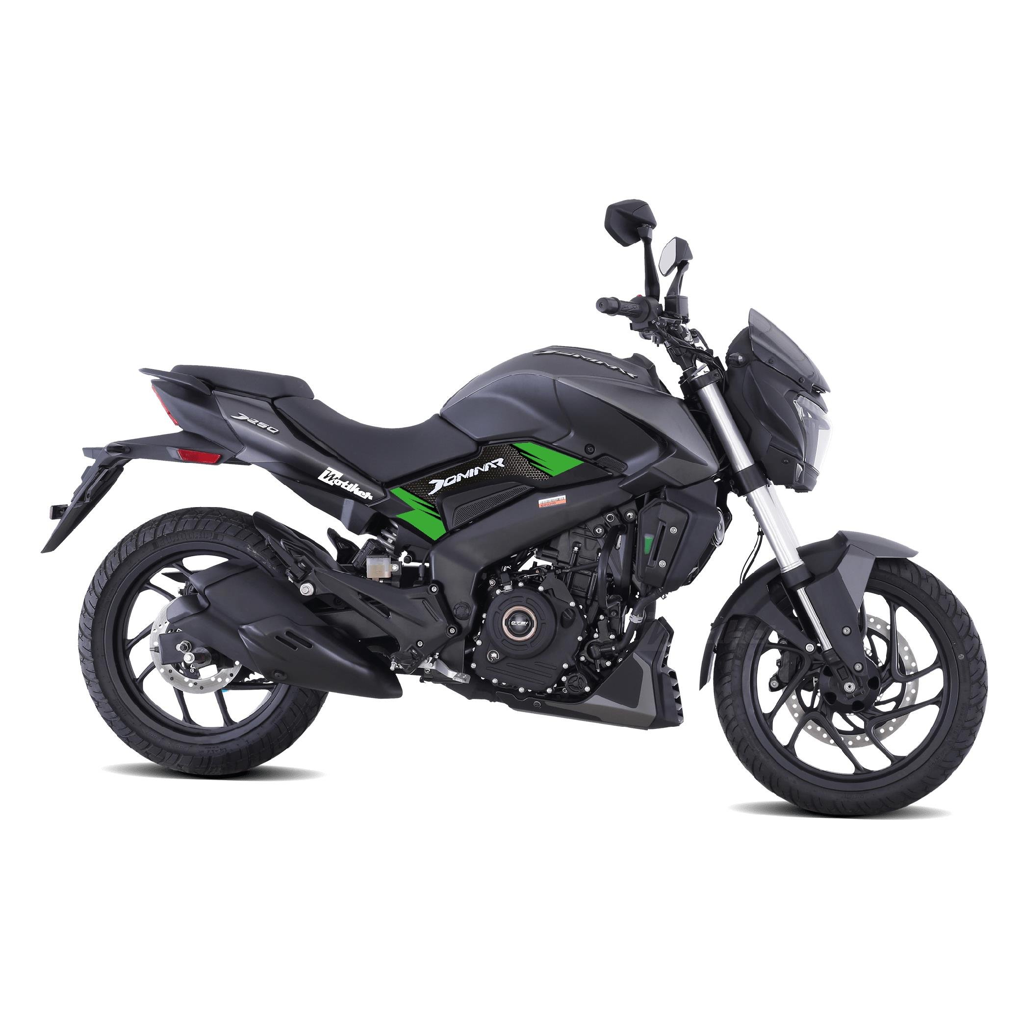 Bajaj Dominar 250 - 400 Orta Şase Üstü Plastik Motosiklet Kaplama Sticker Etiket Modeli - Yeşil