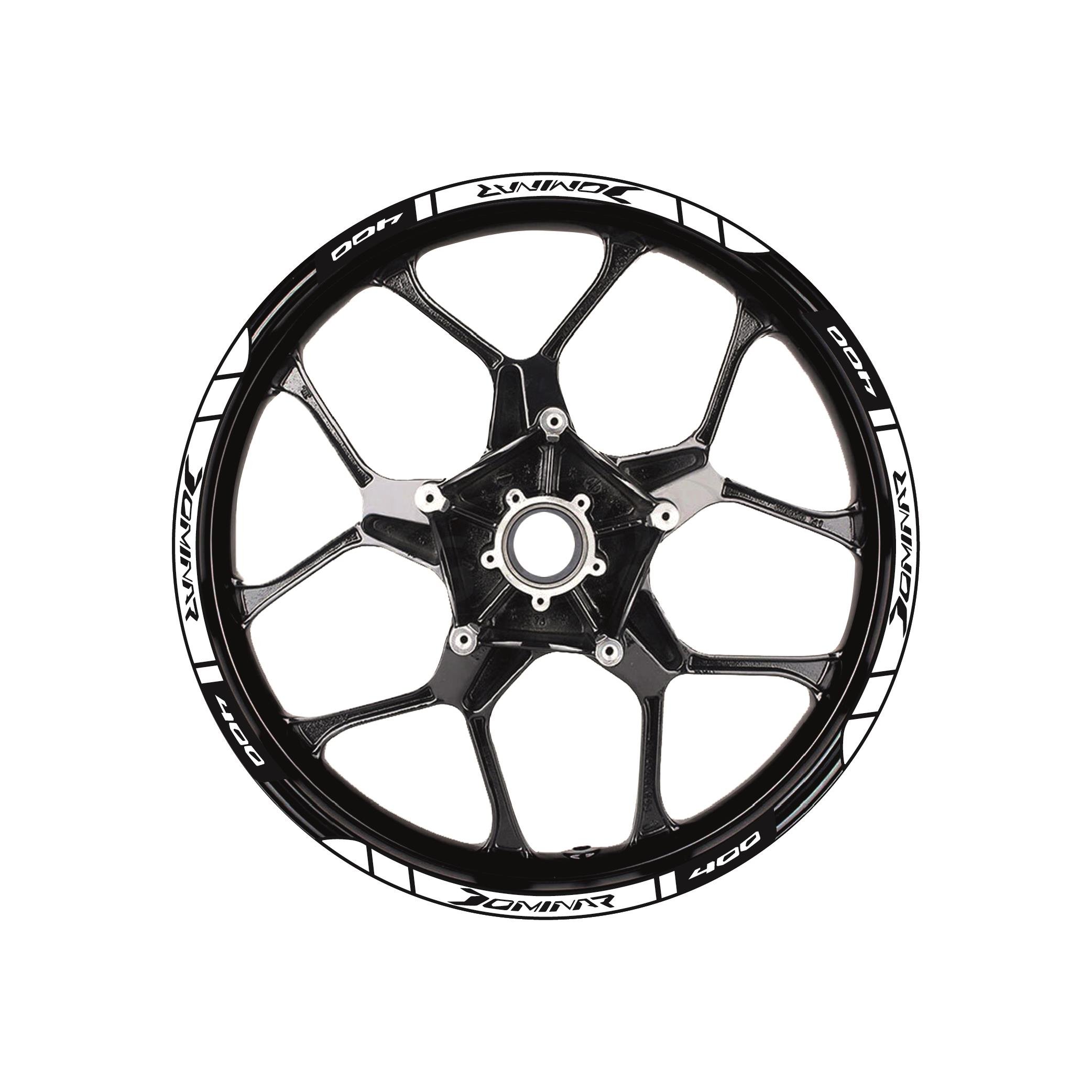 Bajaj Dominar 400 Baskılı Jant Dışı Şerit Motosiklet Sticker Etiket Modeli Beyaz