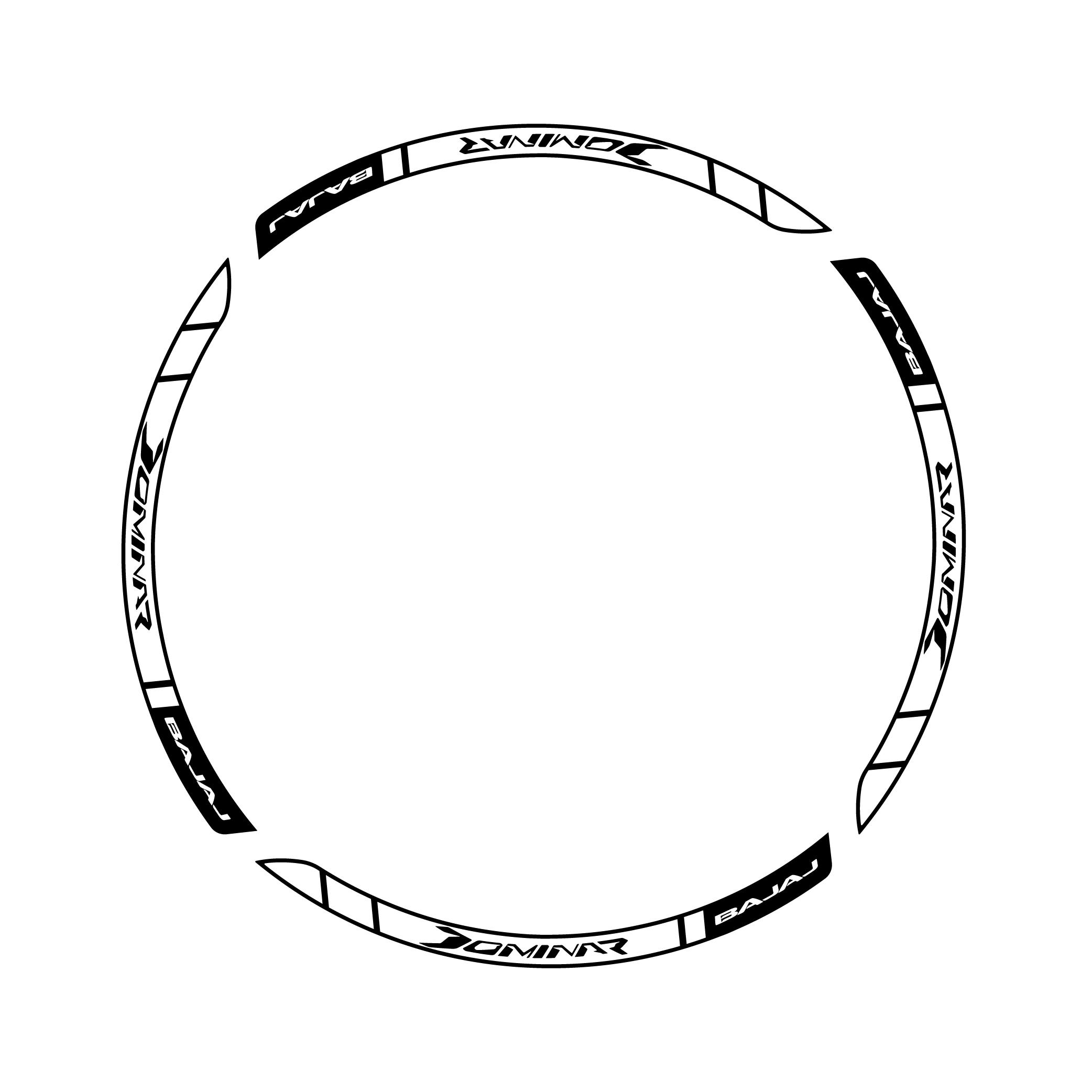 Bajaj Dominar Beyaz Beyaz Jant Sticker Modeli