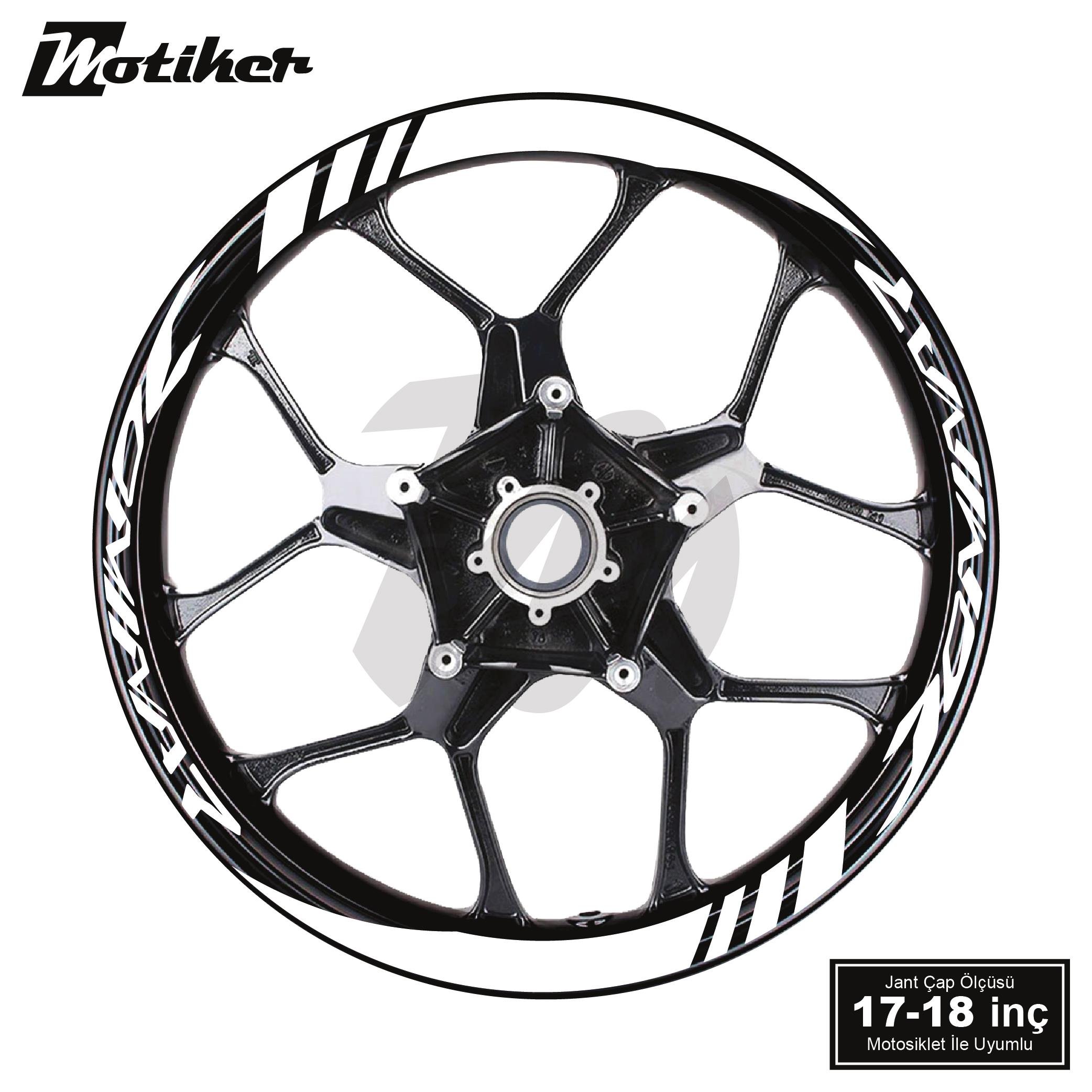 DominarBajaj Dominar Geniş Jant Sticker Modeli 16'lı Beyaz