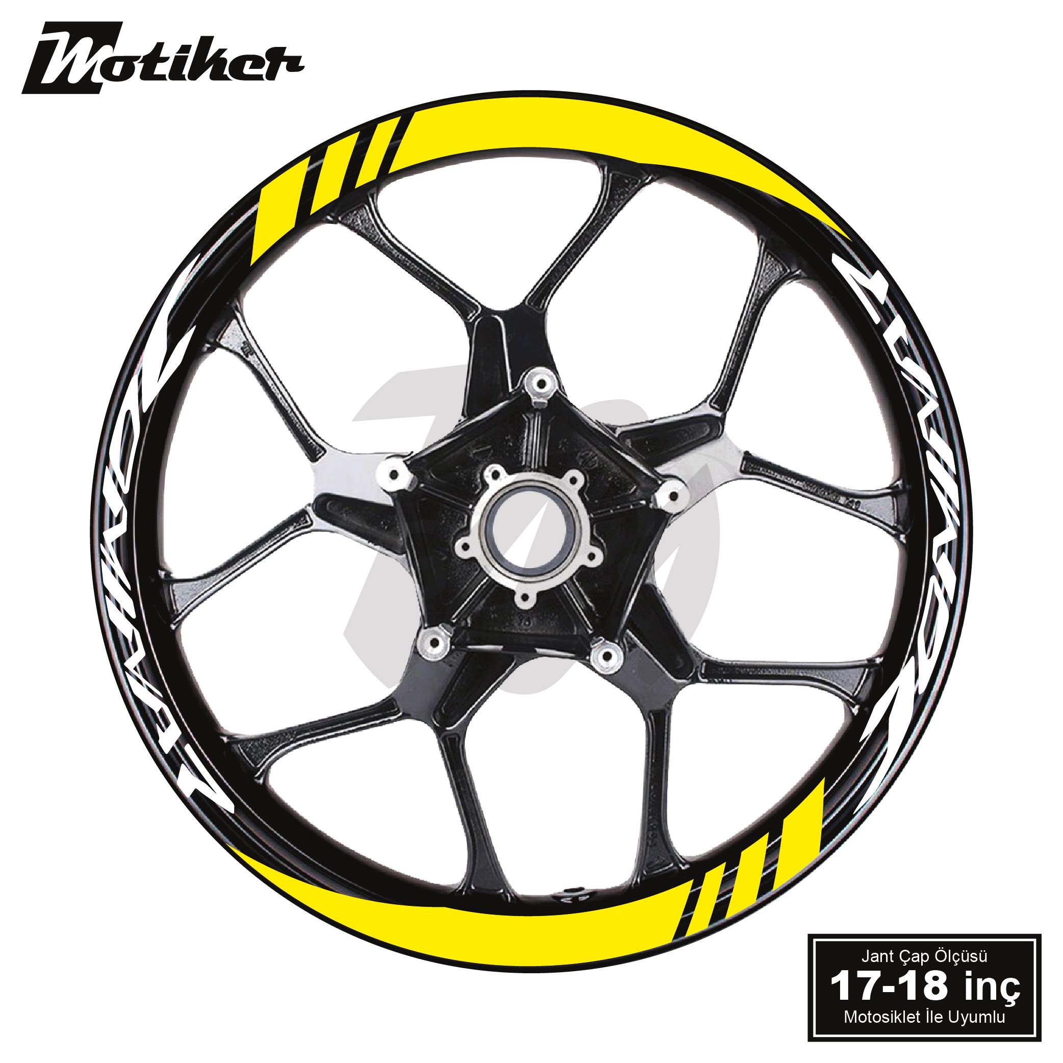DominarBajaj Dominar Geniş Jant Sticker Modeli 16'lı Sarı Beyaz