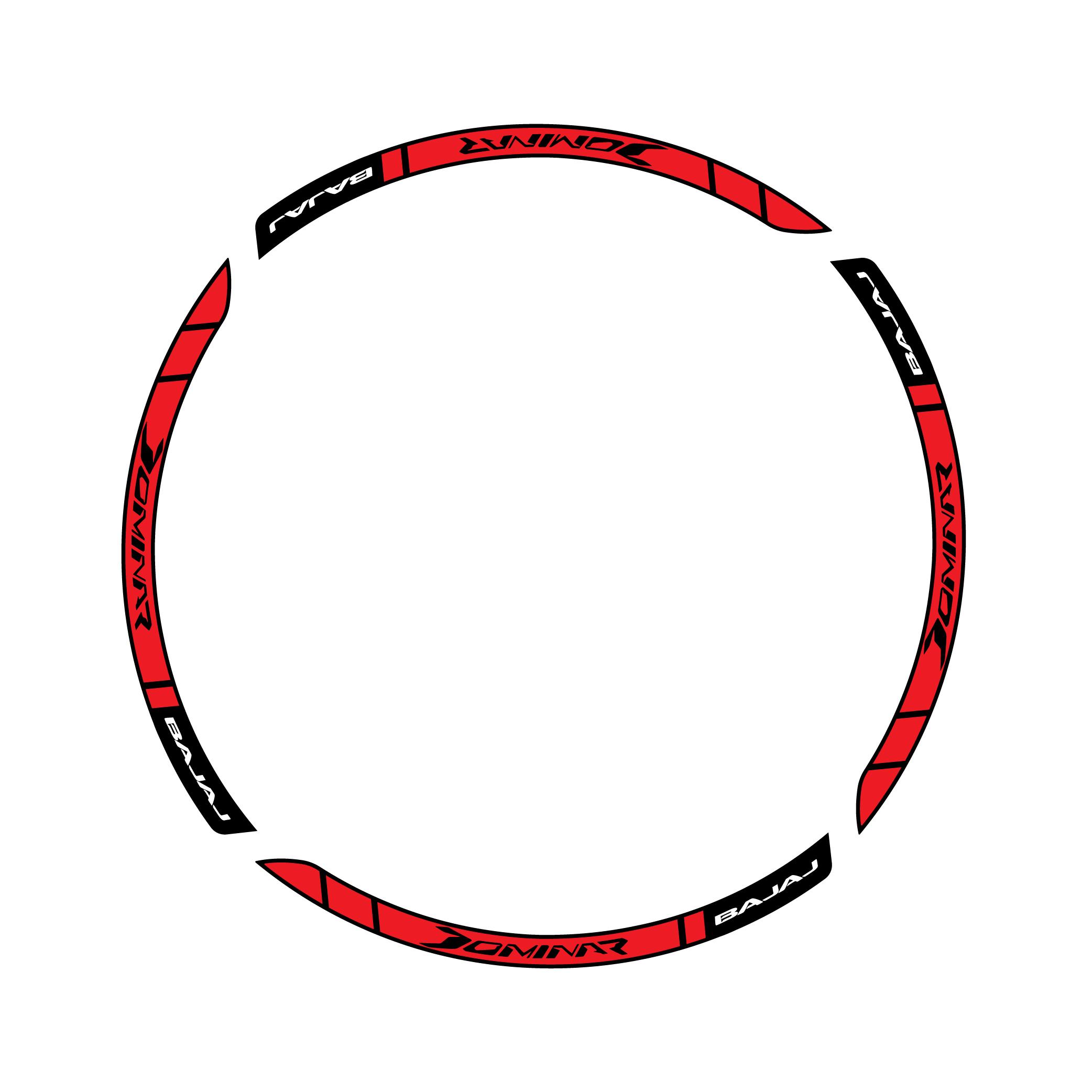 Bajaj Dominar Kırmızı Beyaz Jant Sticker Modeli