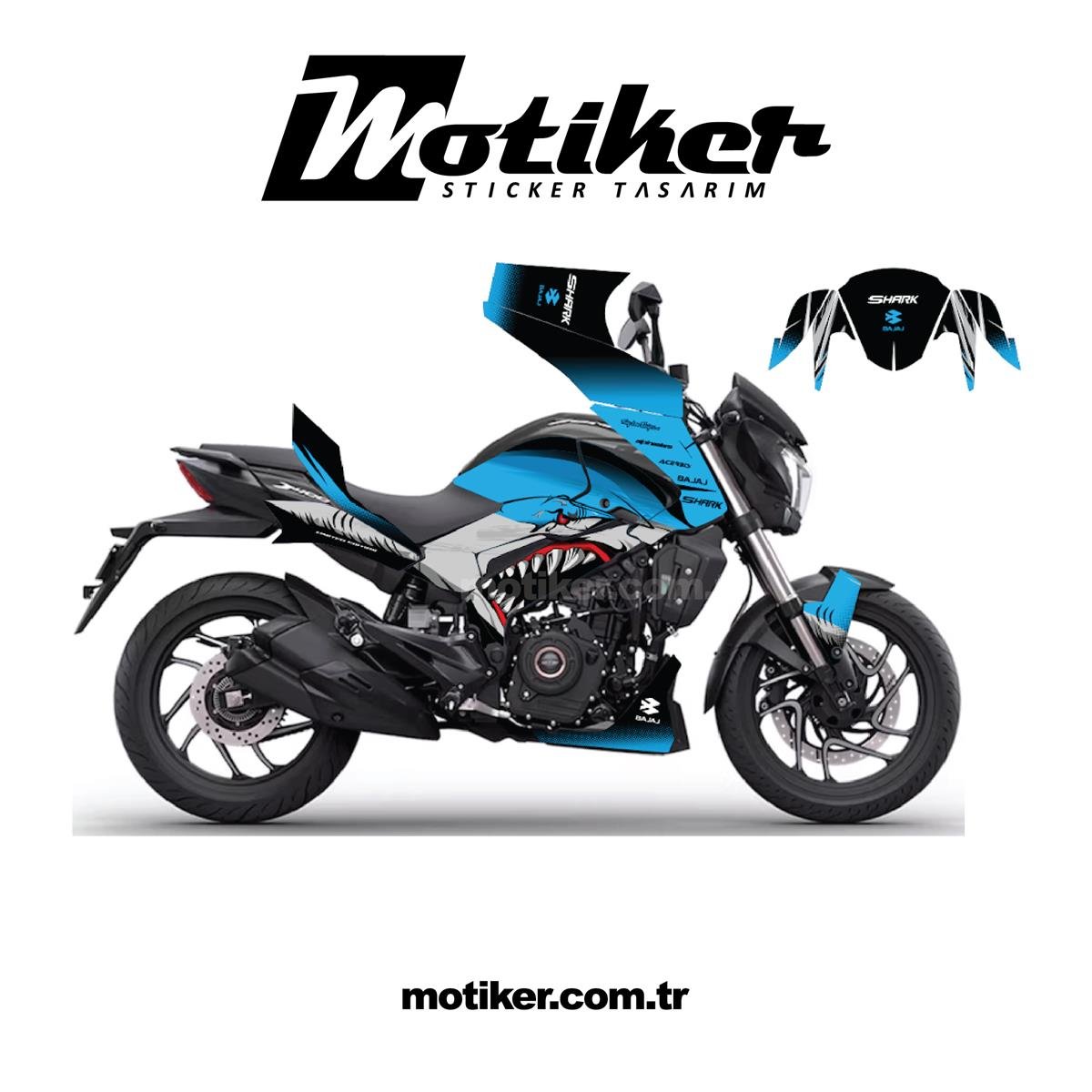 Bajaj Dominar Shark Sticker Etiket Kaplama Model