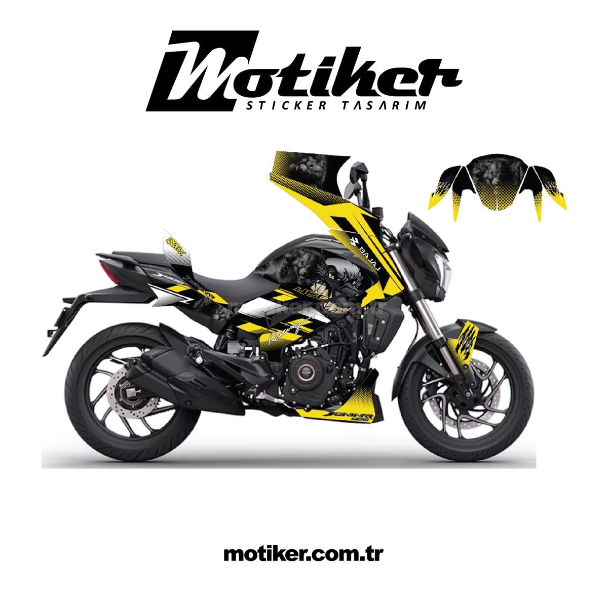 Bajaj Dominar Wolf Sticker Etiket Kaplama Model