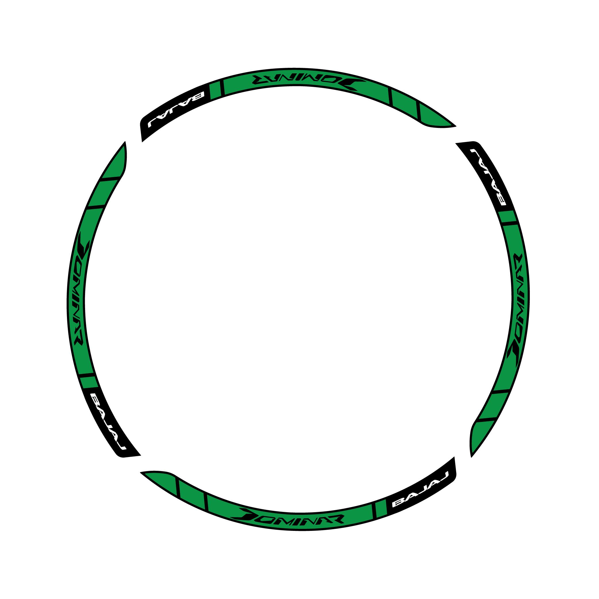 Bajaj Dominar Yeşil beyaz Jant Sticker Modeli