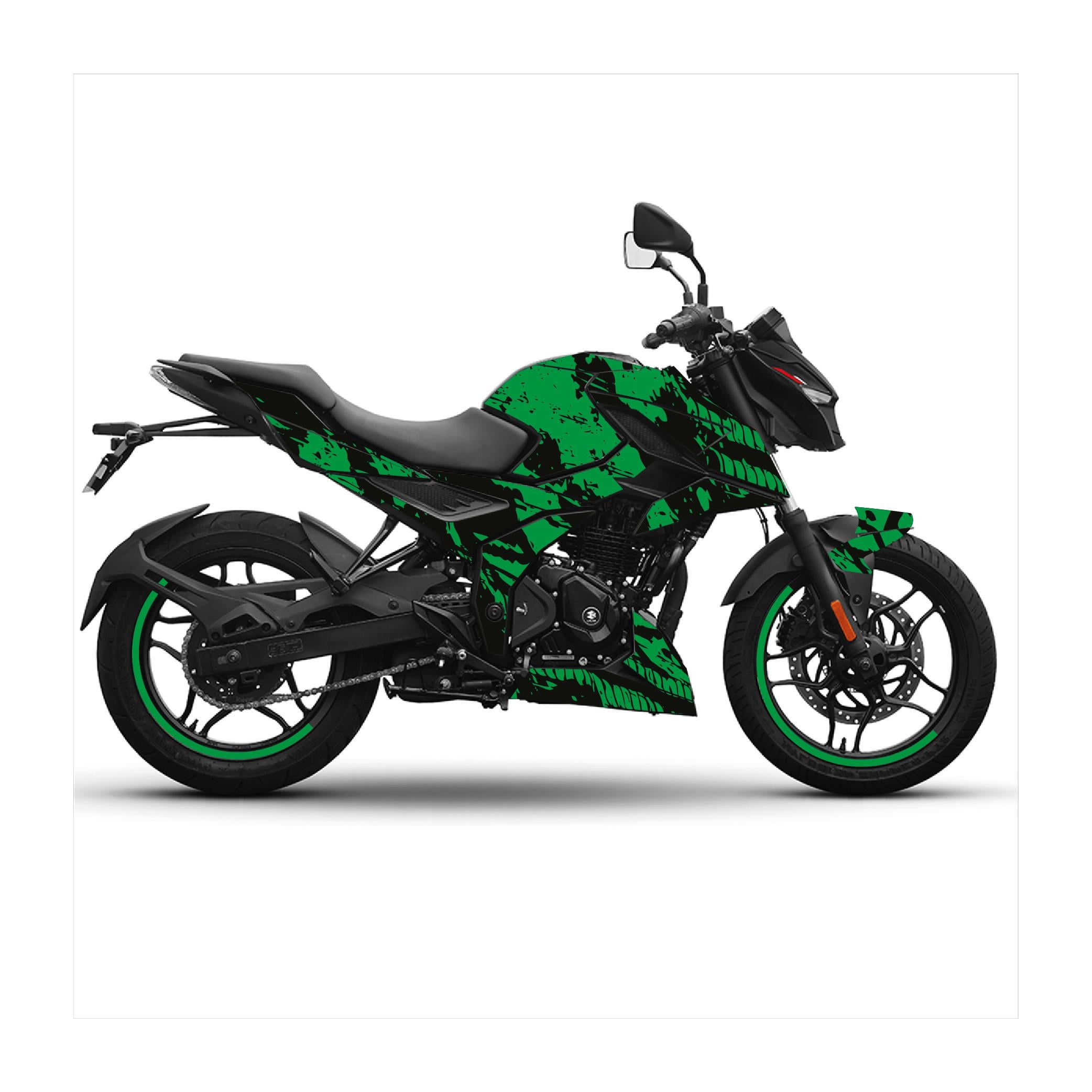 Bajaj N250 Ağ Tasarım Motosiklet Sticker Etiket Kaplama Modeli - Yesil