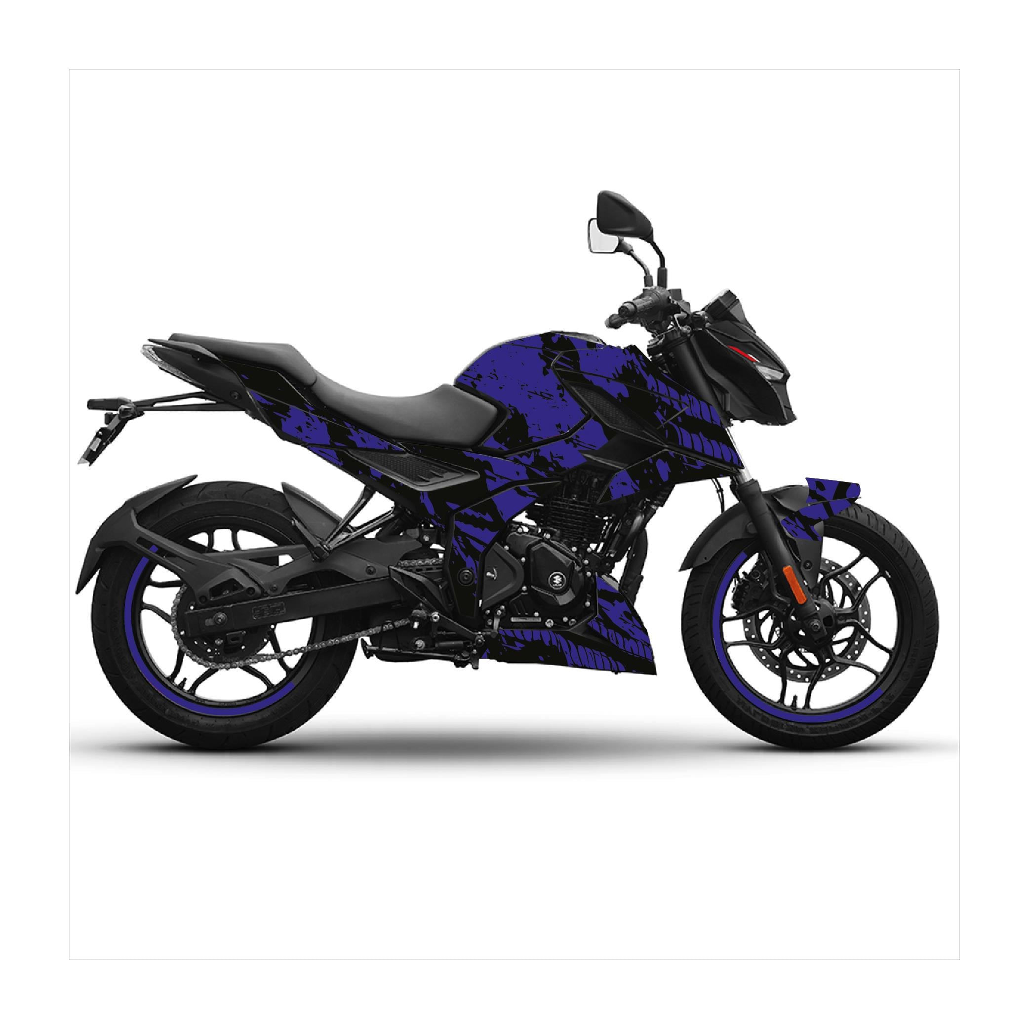 Bajaj N250 Ağ Tasarım Motosiklet Sticker Etiket Kaplama Modeli - Lacivert