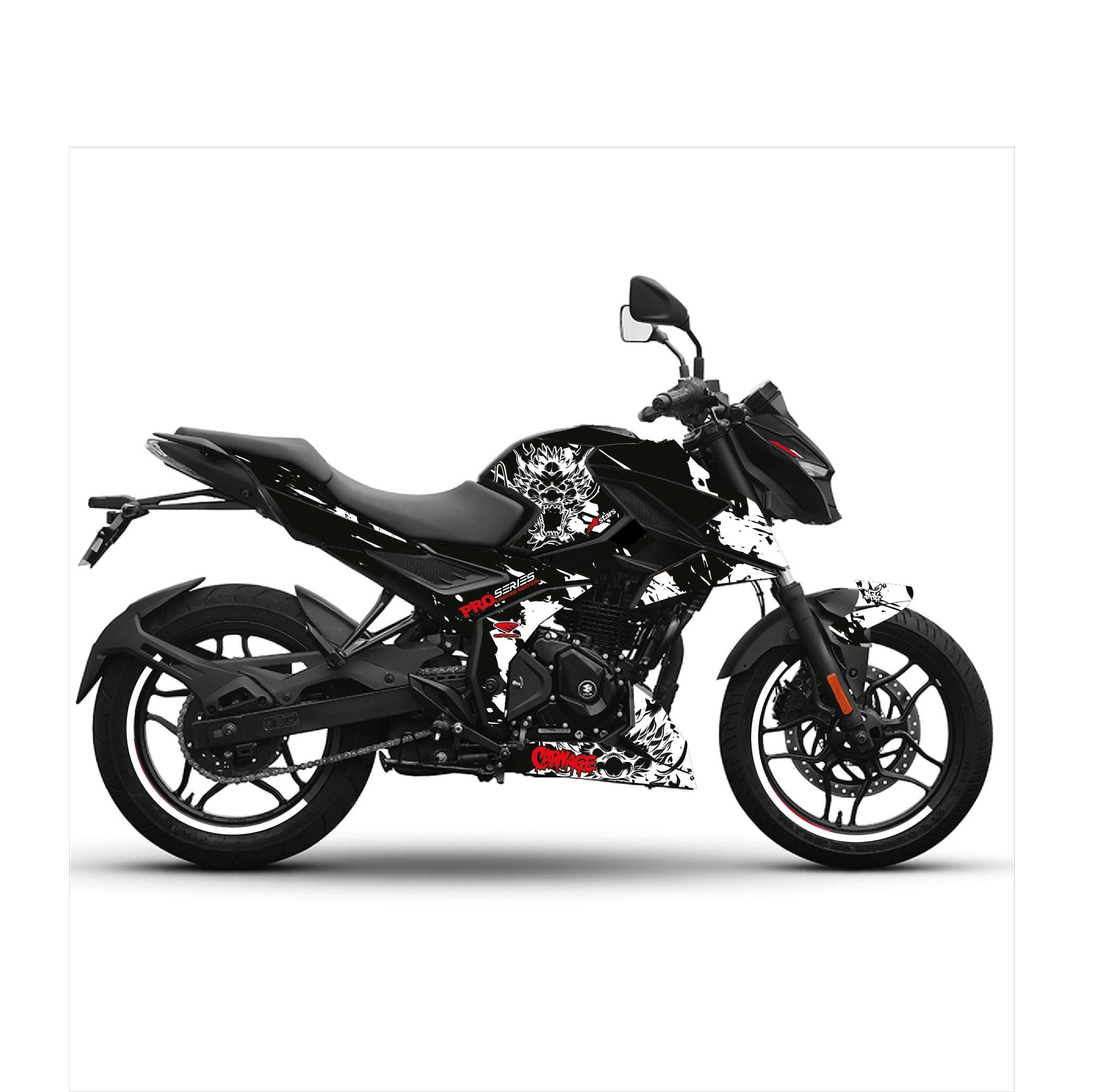 Bajaj N250 Blood Tasarım Motosiklet Sticker Etiket Kaplama Modeli - Beyaz