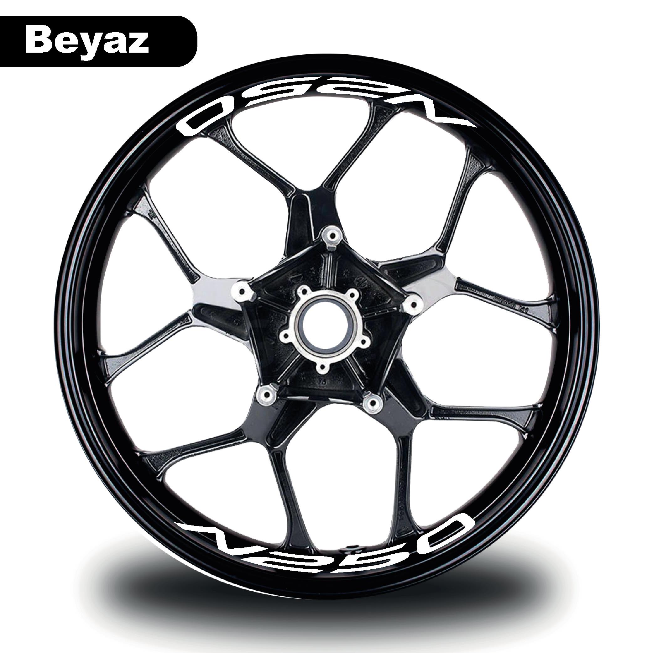 N250Bajaj N250 Jant İçi Yazı Sticker Modeli Beyaz