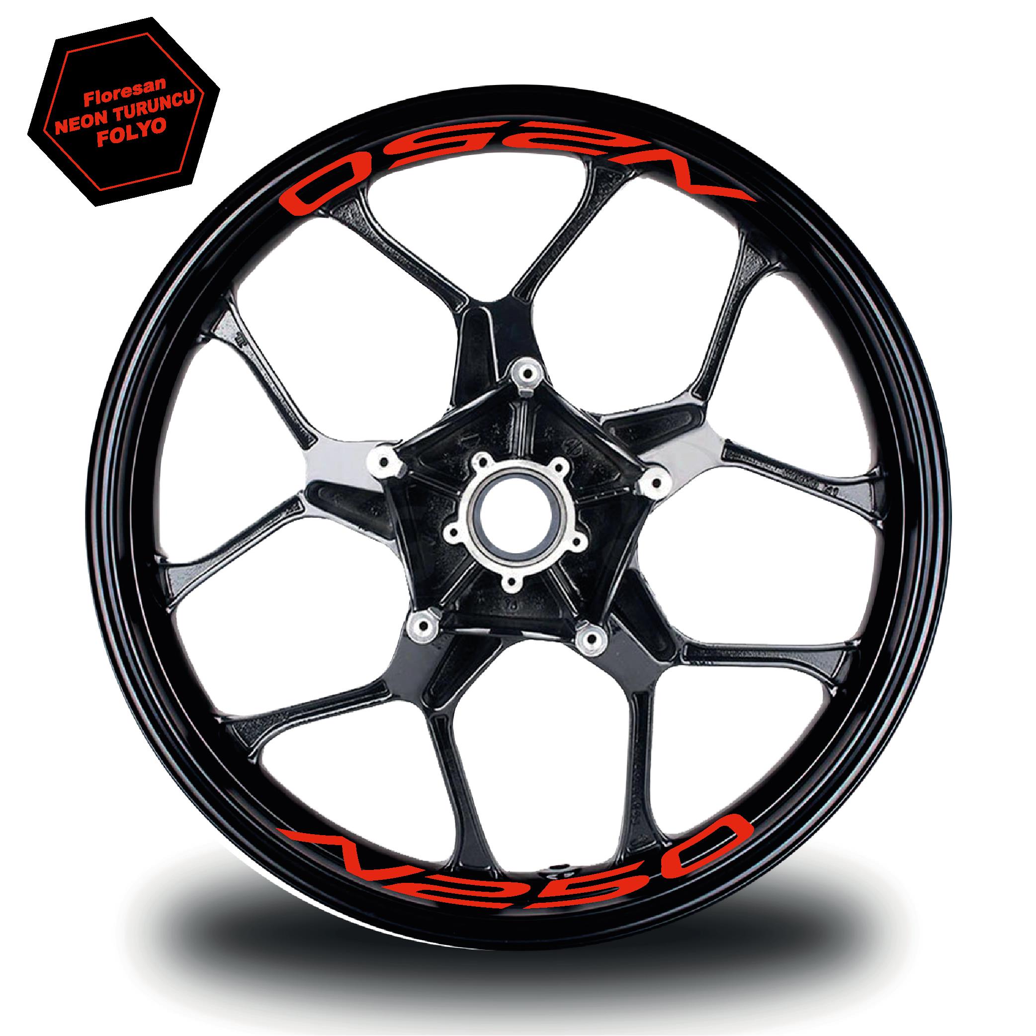 N250Bajaj N250 Jant İçi Yazı Sticker Modeli Neon Turuncu