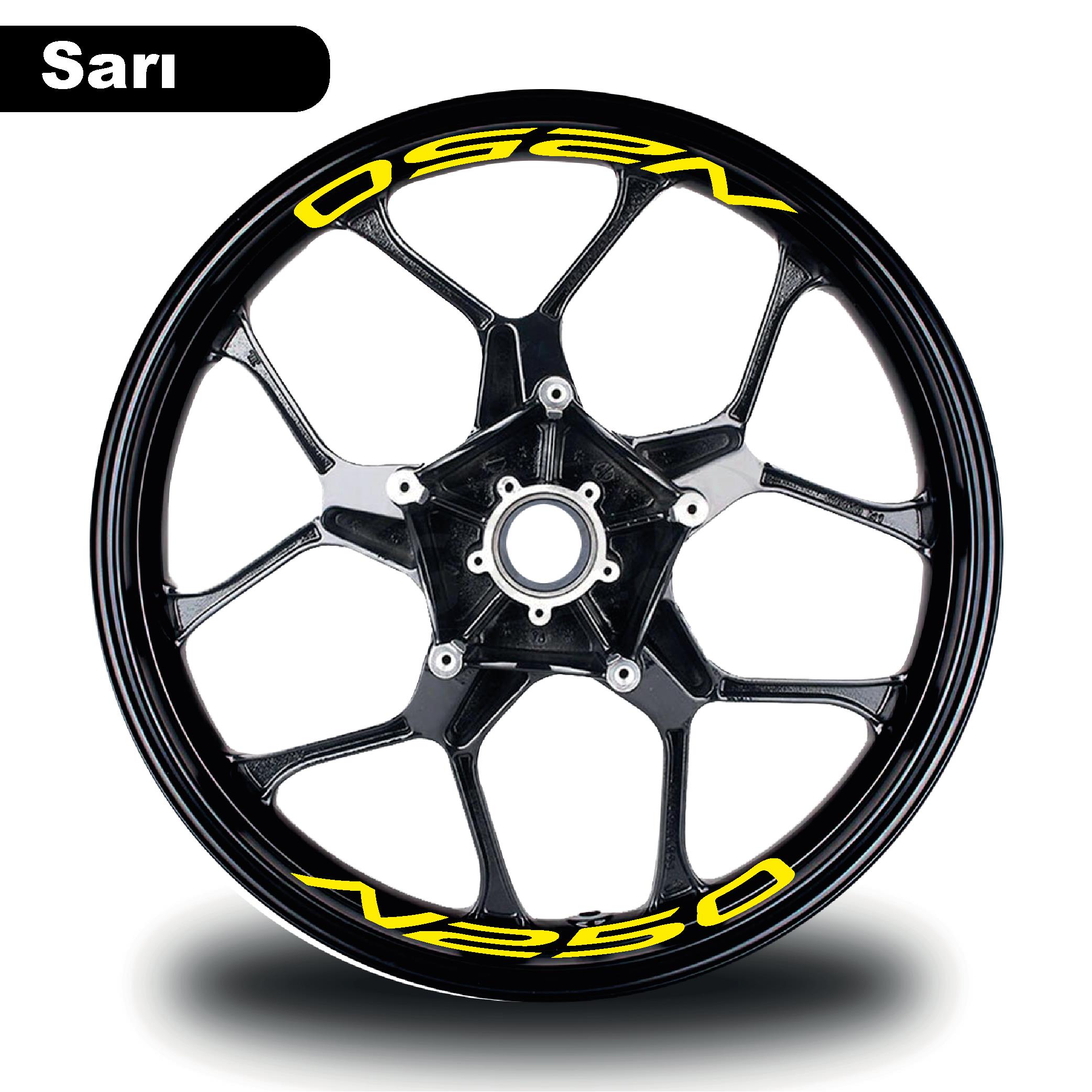 N250Bajaj N250 Jant İçi Yazı Sticker Modeli Sarı