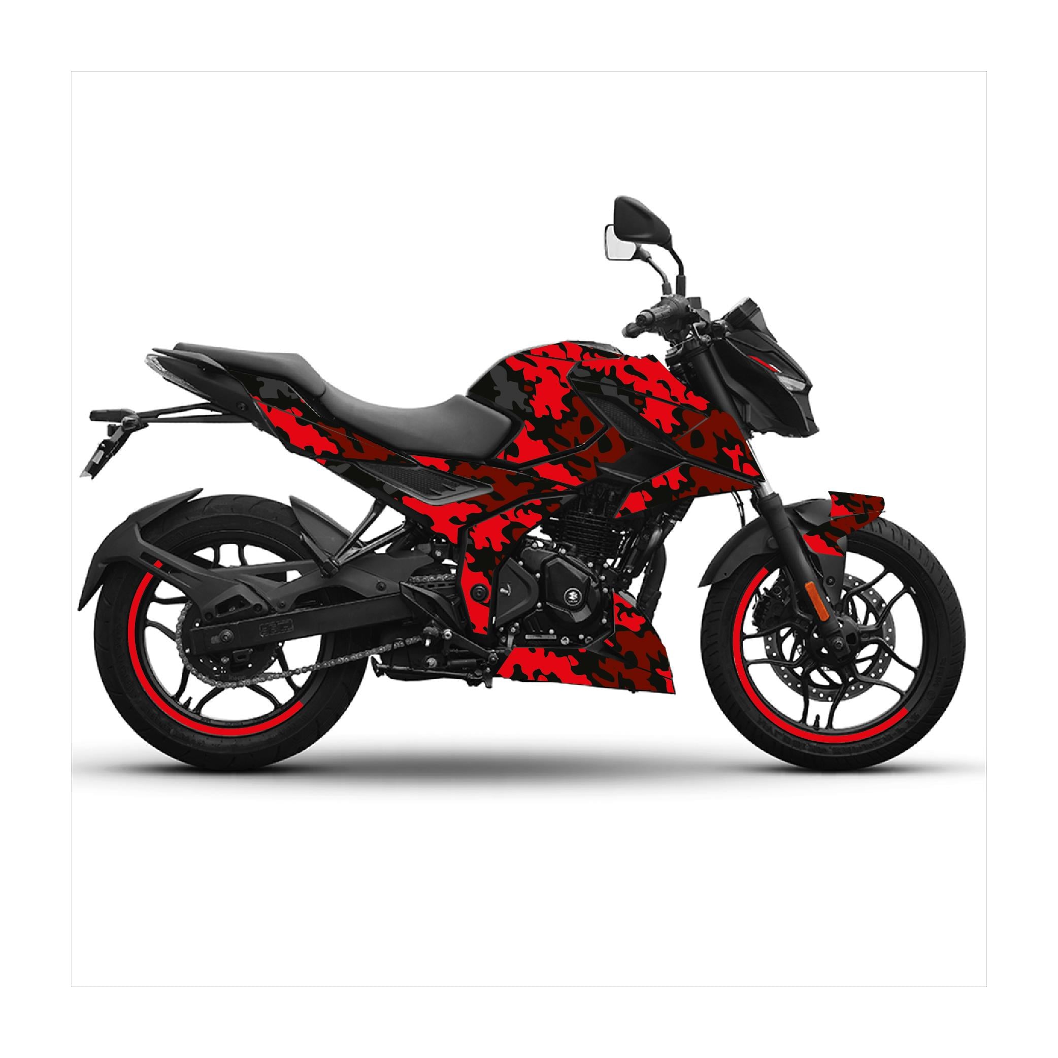 Bajaj N250 Keskin Kamuflaj Tasarım Motosiklet Sticker Etiket Kaplama Modeli