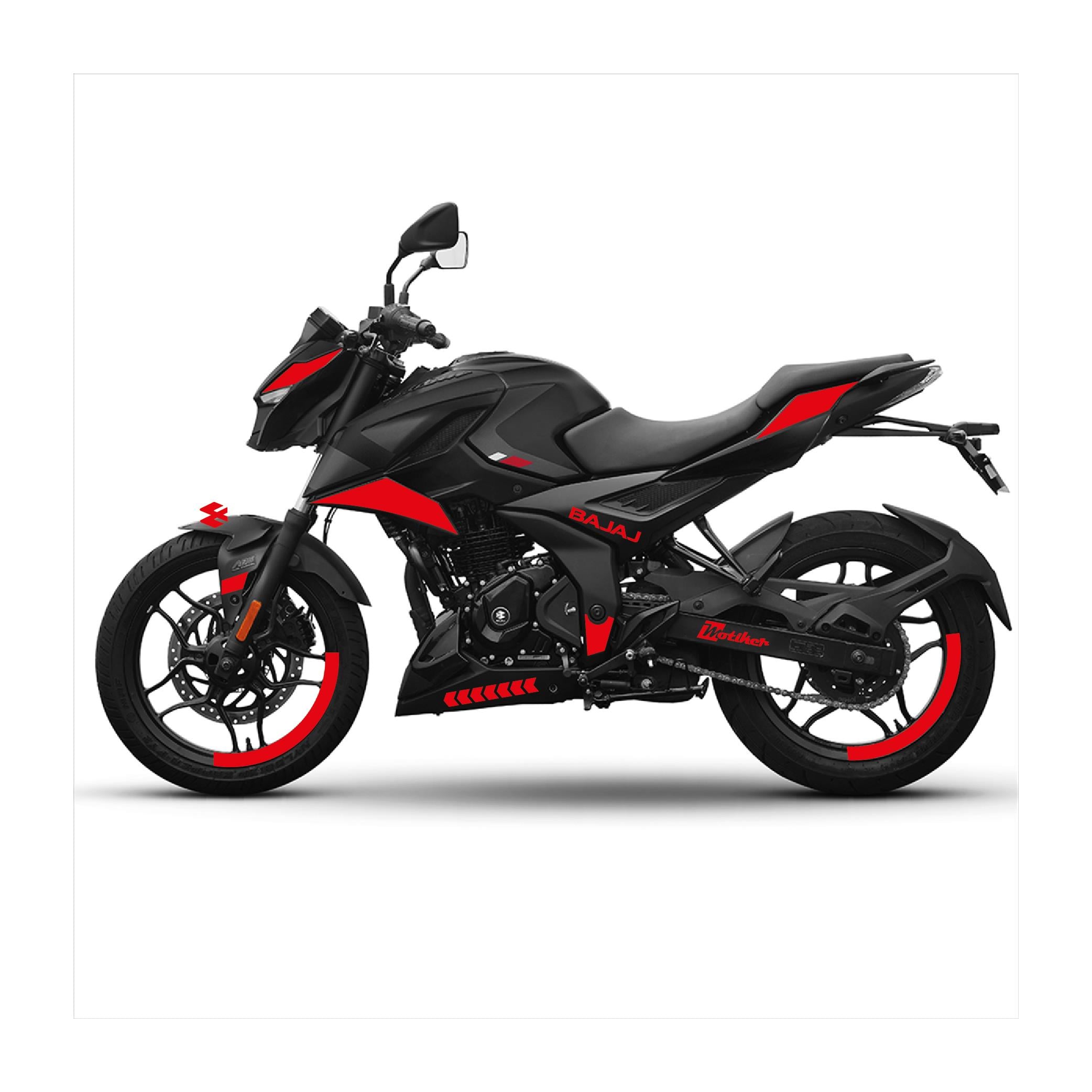 Bajaj N250 Takım Kırmızı Sticker Etiket Modeli