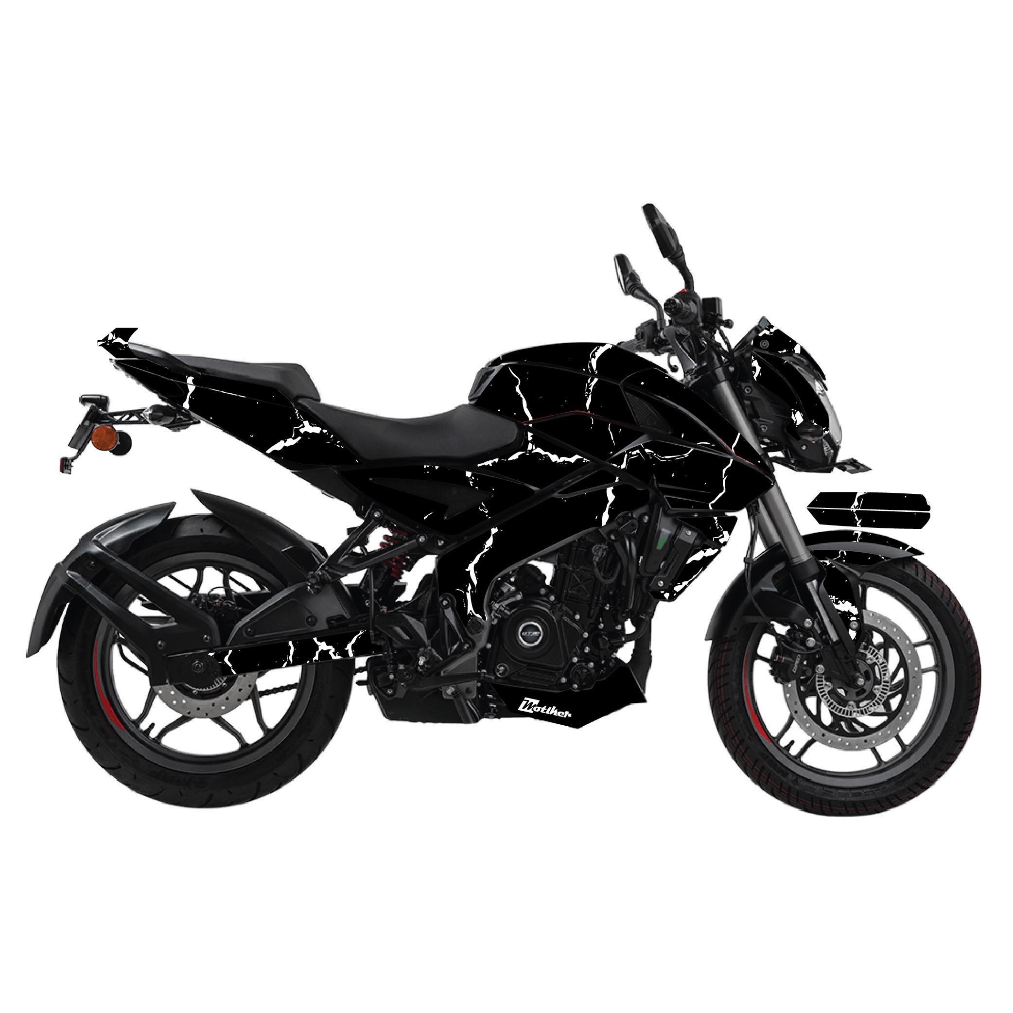 PULSAR NS 200BAJAJ NS200 Sticker 2014-2024 Şimşek Desen Motosiklet Kaplama Tasarımı Beyaz