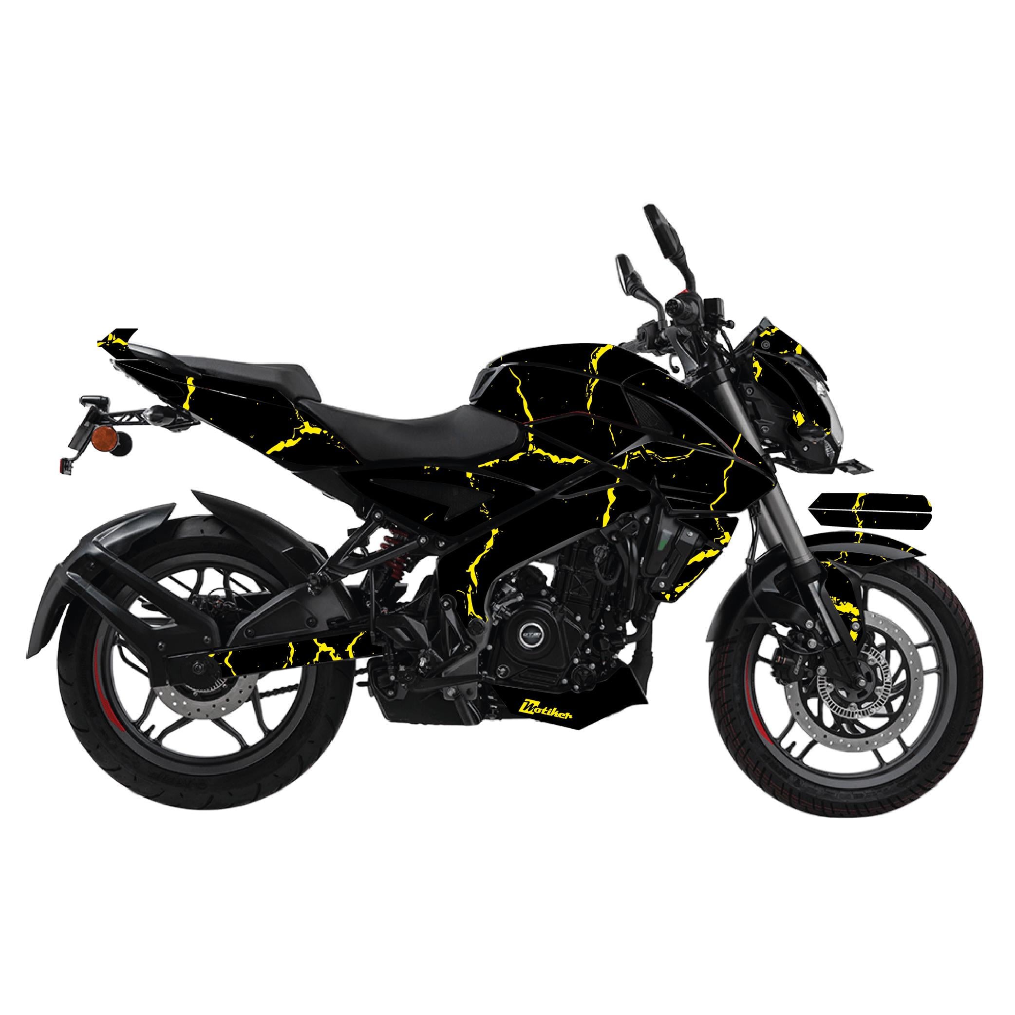 PULSAR NS 200BAJAJ NS200 Sticker 2014-2024 Şimşek Desen Motosiklet Kaplama Tasarımı Sarı
