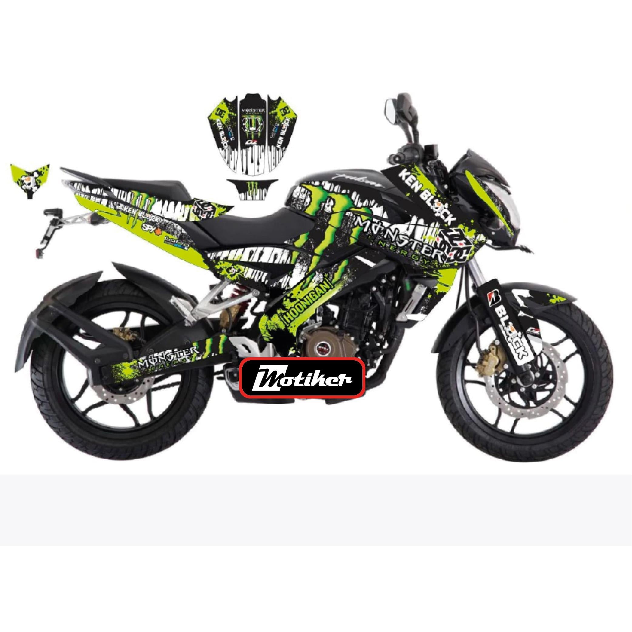 PULSAR NS 200BAJAJ NS200 Sticker Block Monster Kaplama Etiket Tasarım Modeli