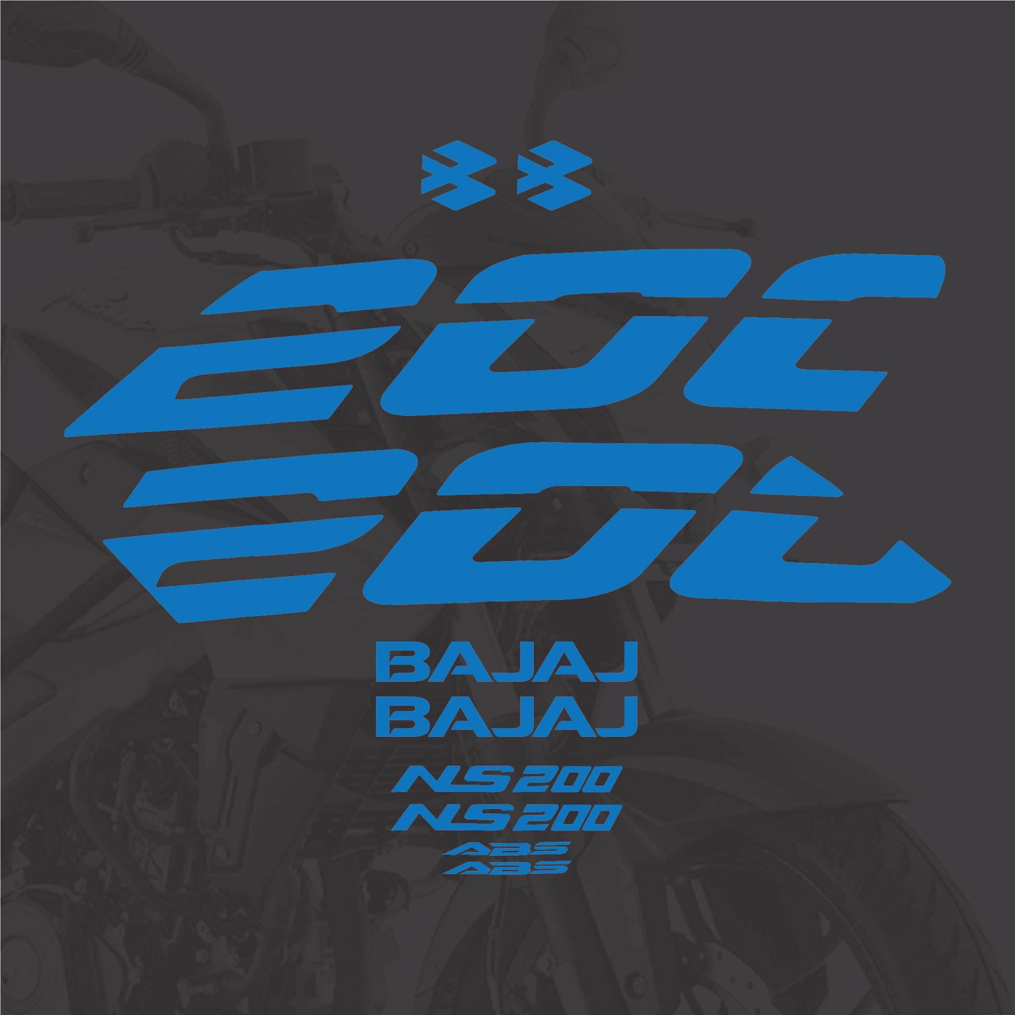 PULSAR NS 200Bajaj NS200 Sticker Mavi Set Motosiklet Sticker Etiket Modeli