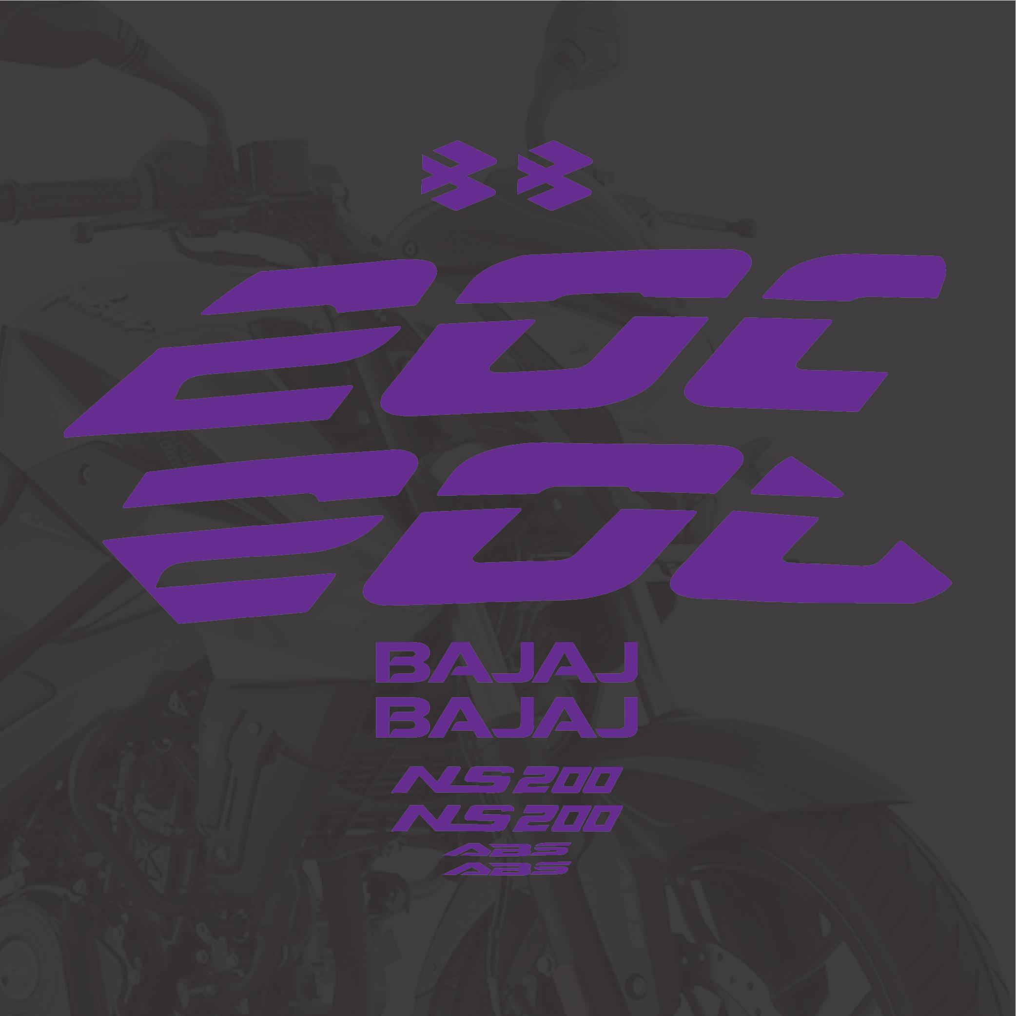 PULSAR NS 200Bajaj NS200 Sticker Mor Set Motosiklet Sticker Etiket Modeli
