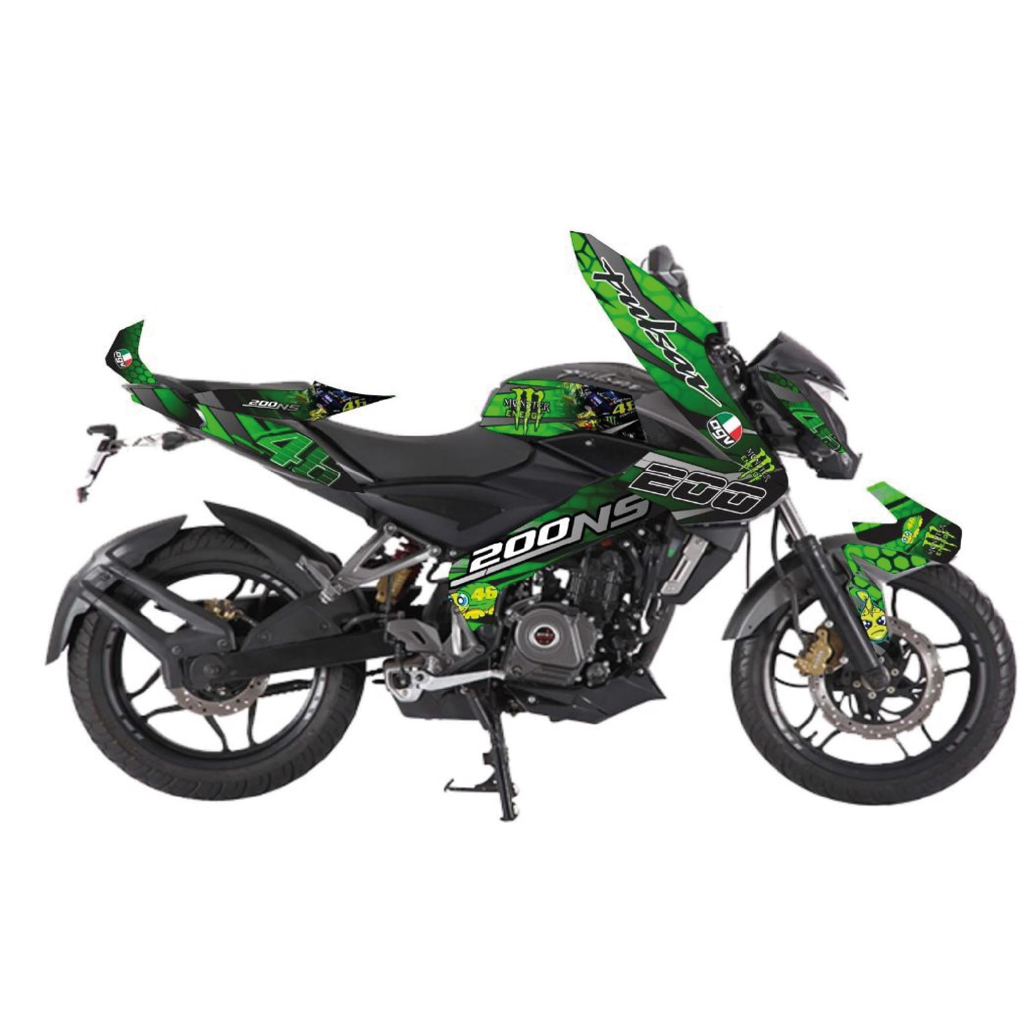 PULSAR NS 200BAJAJ NS200 Sticker Rossi 46 Turtle Kaplama Etiket Tasarım Modeli