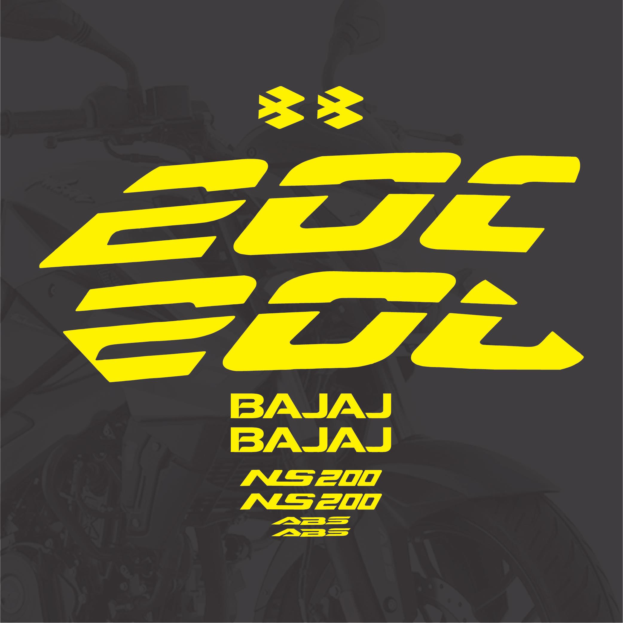 PULSAR NS 200Bajaj NS200 Sticker Sarı Set Motosiklet Sticker Etiket Modeli