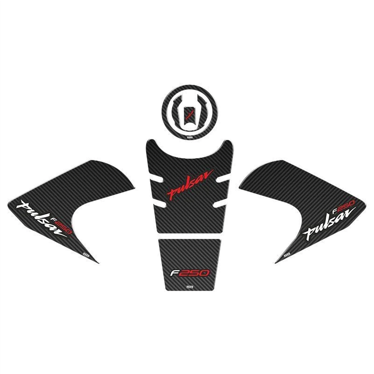 Bajaj Pulsar F250 Siyah-Kırmızı Tank Pad Set