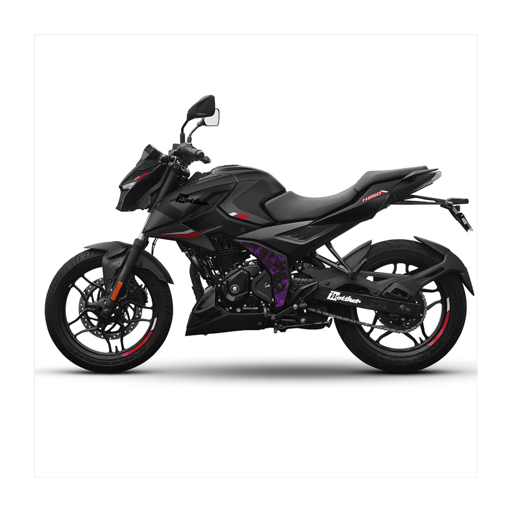 BAJAJ PULSAR N250 Orta Şase Motosiklet Sticker Etiket Kaplama Modeli Fırtına Desen Mor